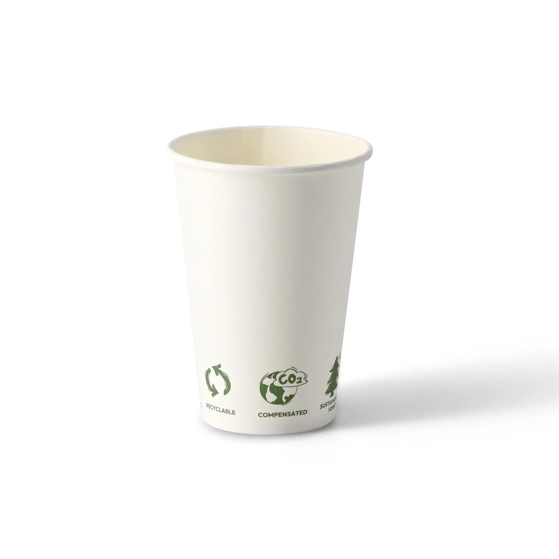 Vending Cup "EcoUp©" Icons, 180 ml / 7.5 oz, Ø 70 mm, single wall, white, PLA-coated