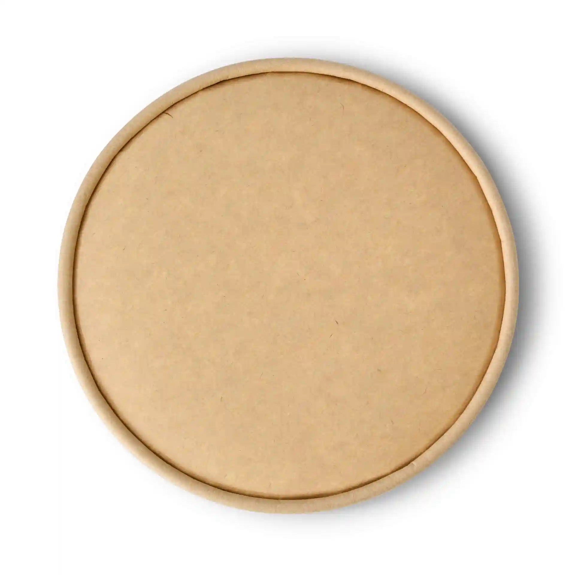 Round brown cardboard lid with a diameter of 150 mm and a height of 17 mm.