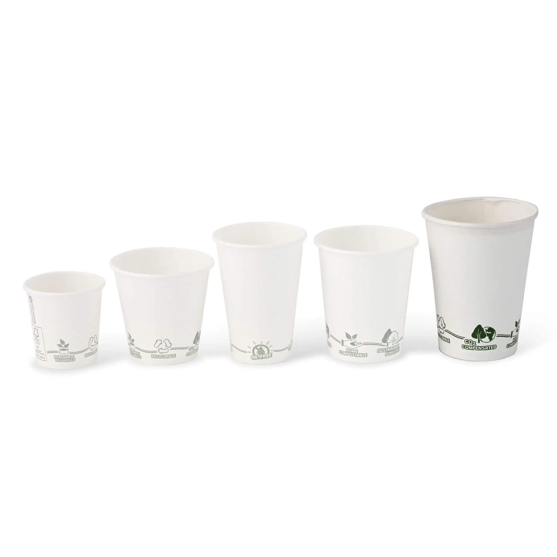 Paper cup 300 ml / 12 oz, Ø 90 mm, single wall, white, PLA-coated