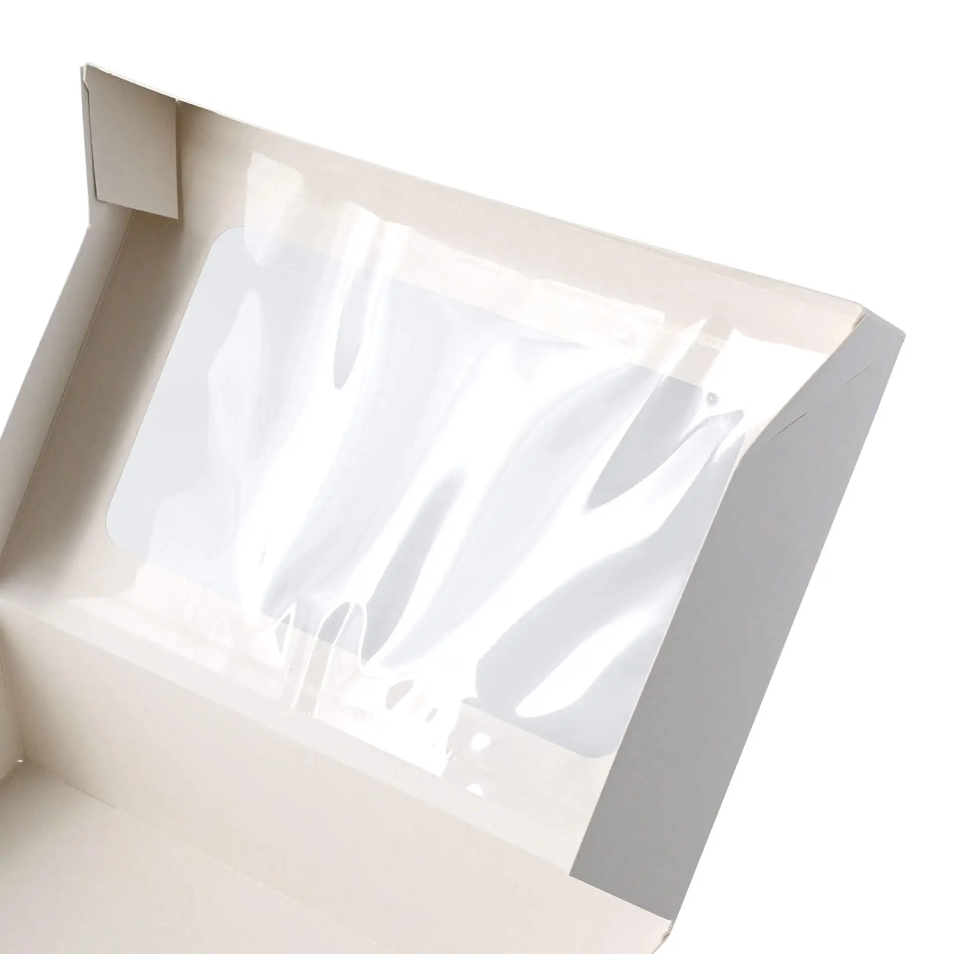 Cupcake boxes (6-pack), cellulose window, white