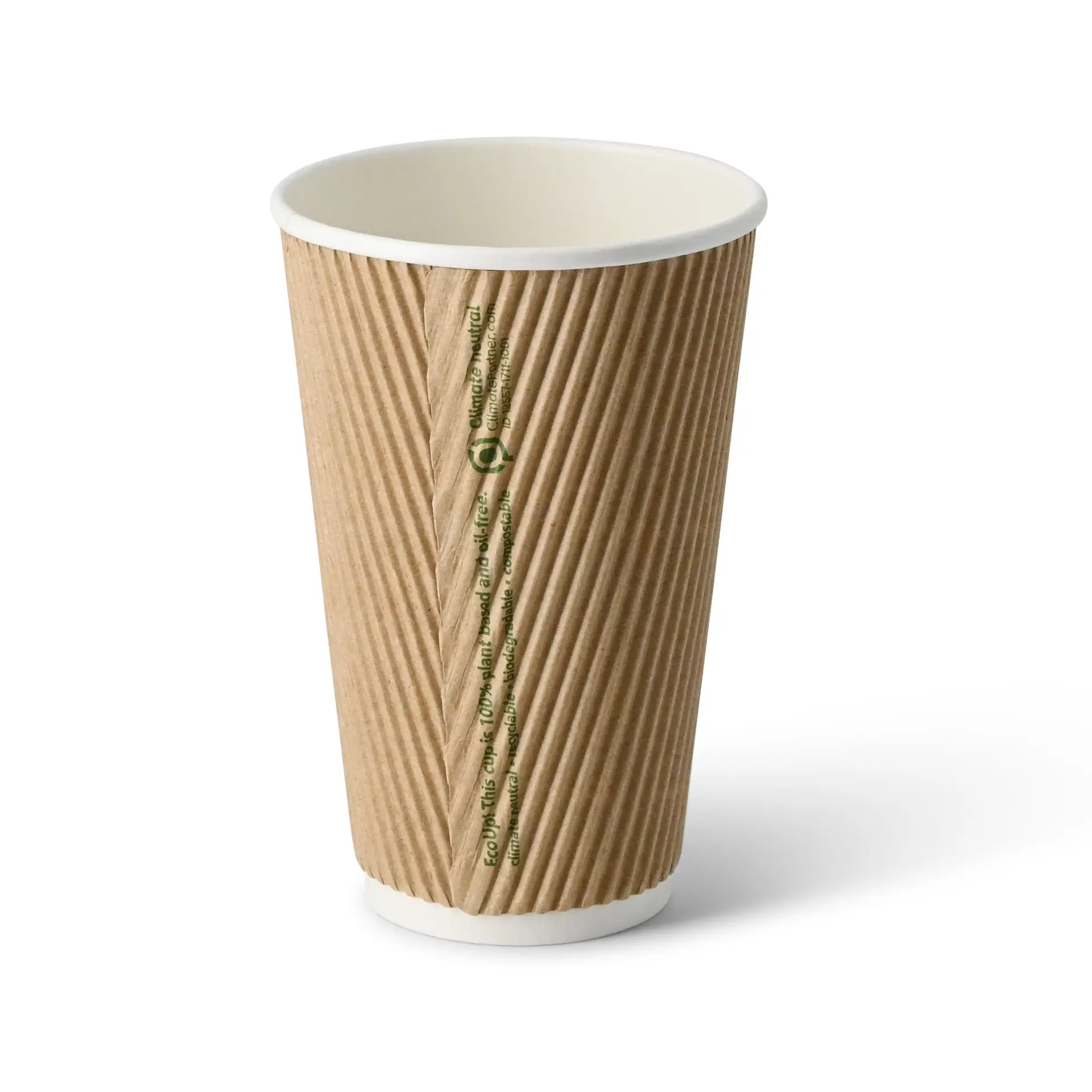 16 oz Takeaway coffee cups / Ripple cups, Ø 90 mm, kraft