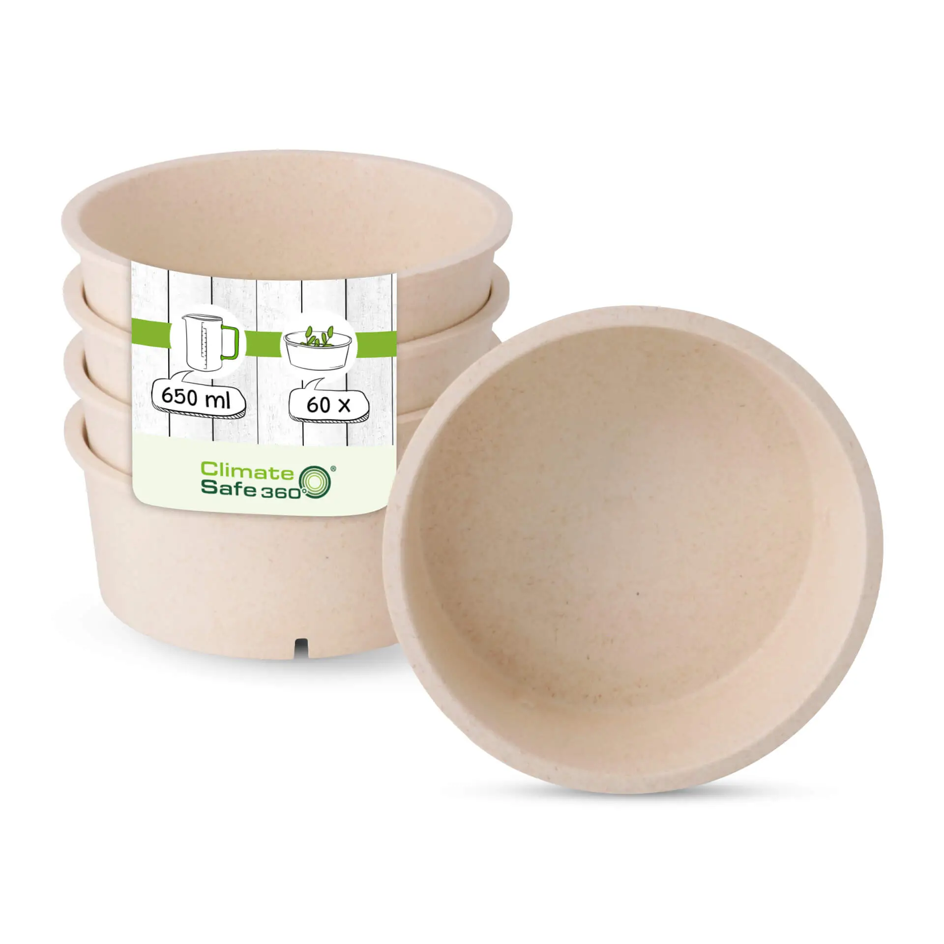 Reusable bowls "merways Bowl" 650 ml, Ø 150 mm, cashew / creamy white dfc00826-mehrweg-schalen-merways-bowl-650-ml-150-mm-cashew-creme-weiss