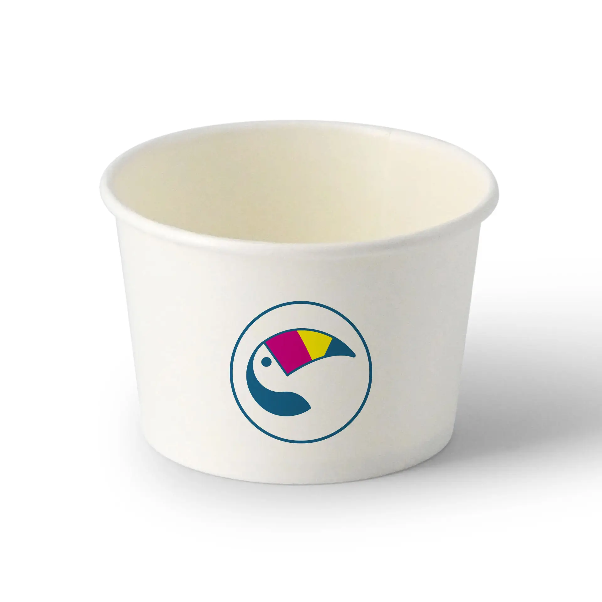 Custom printed ice cream cup, 150 ml / 6 oz, white, waterbased-coated Custom printed ice cream cup, 150 ml / 6 oz, white, waterbased-coated