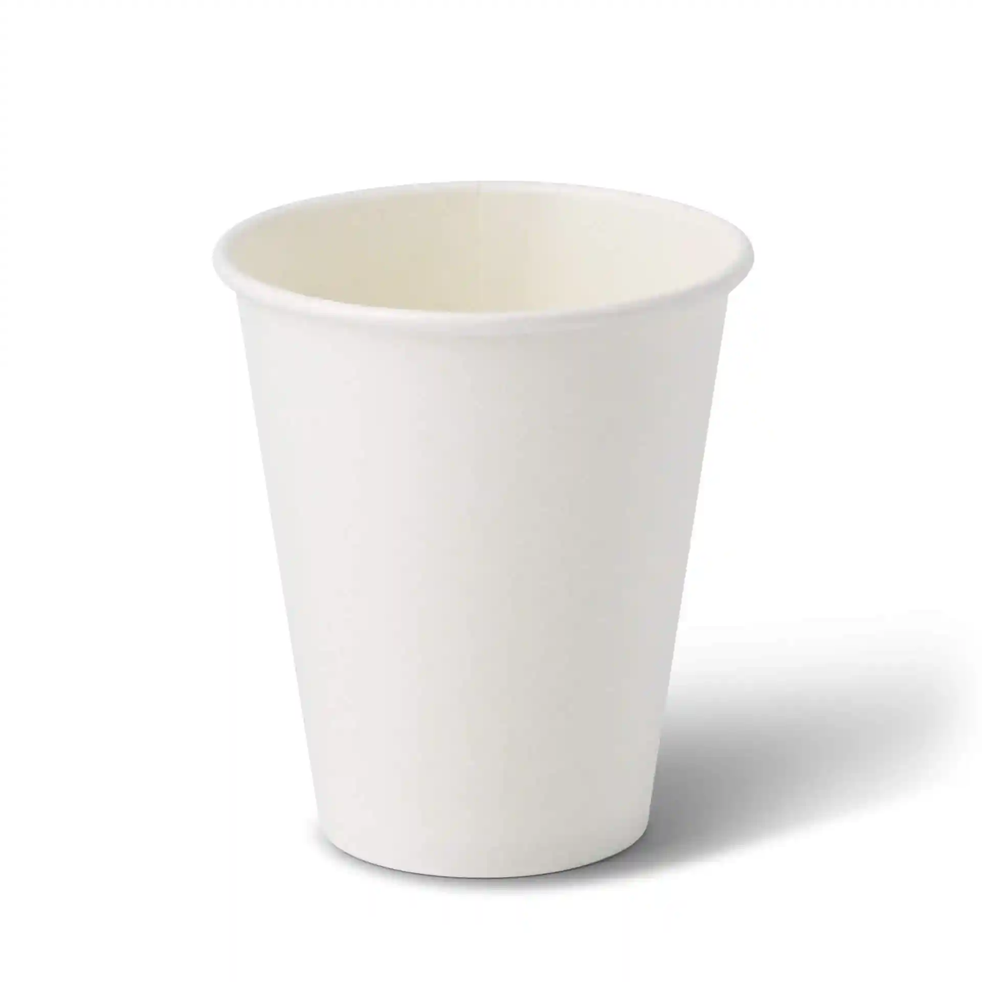 White paper cup with a round shape, 10 oz capacity, and a height of 95 mm.