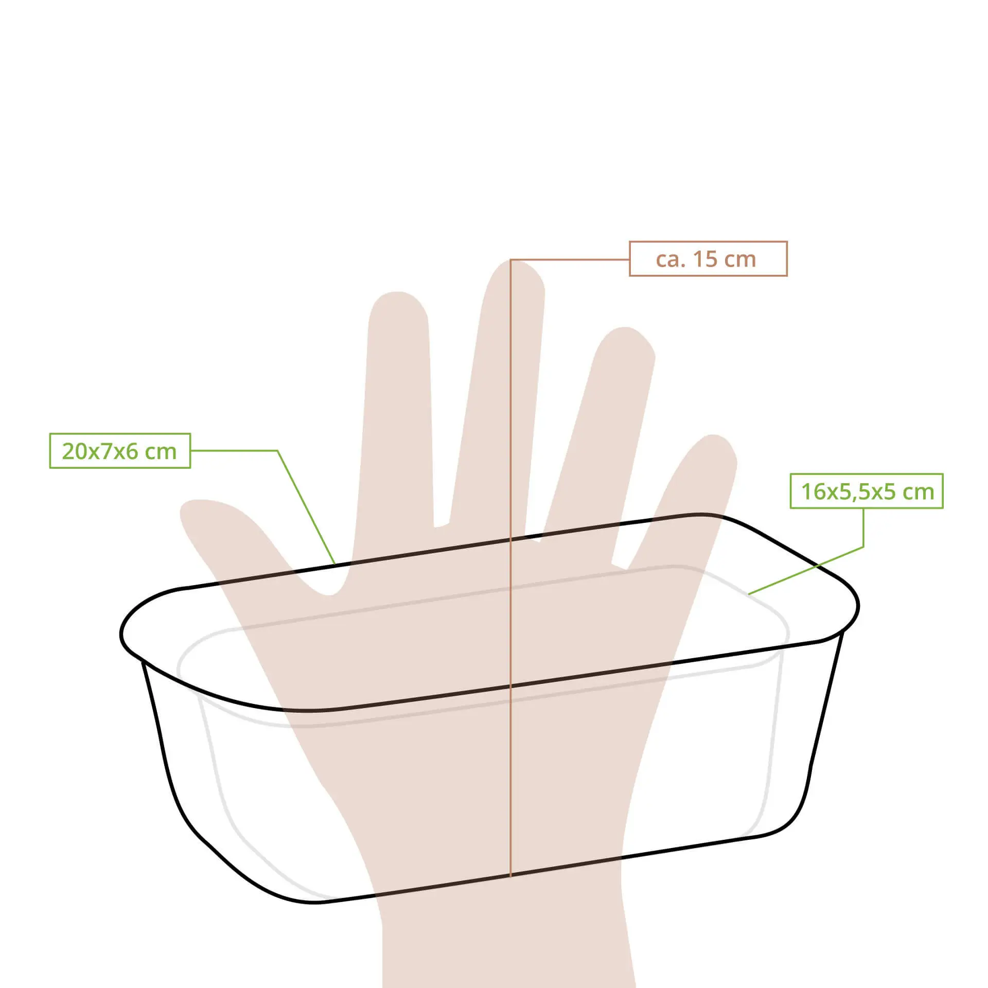 Baking moulds made from cocoa paper 20 × 7 × 6 cm, rectangular, brown