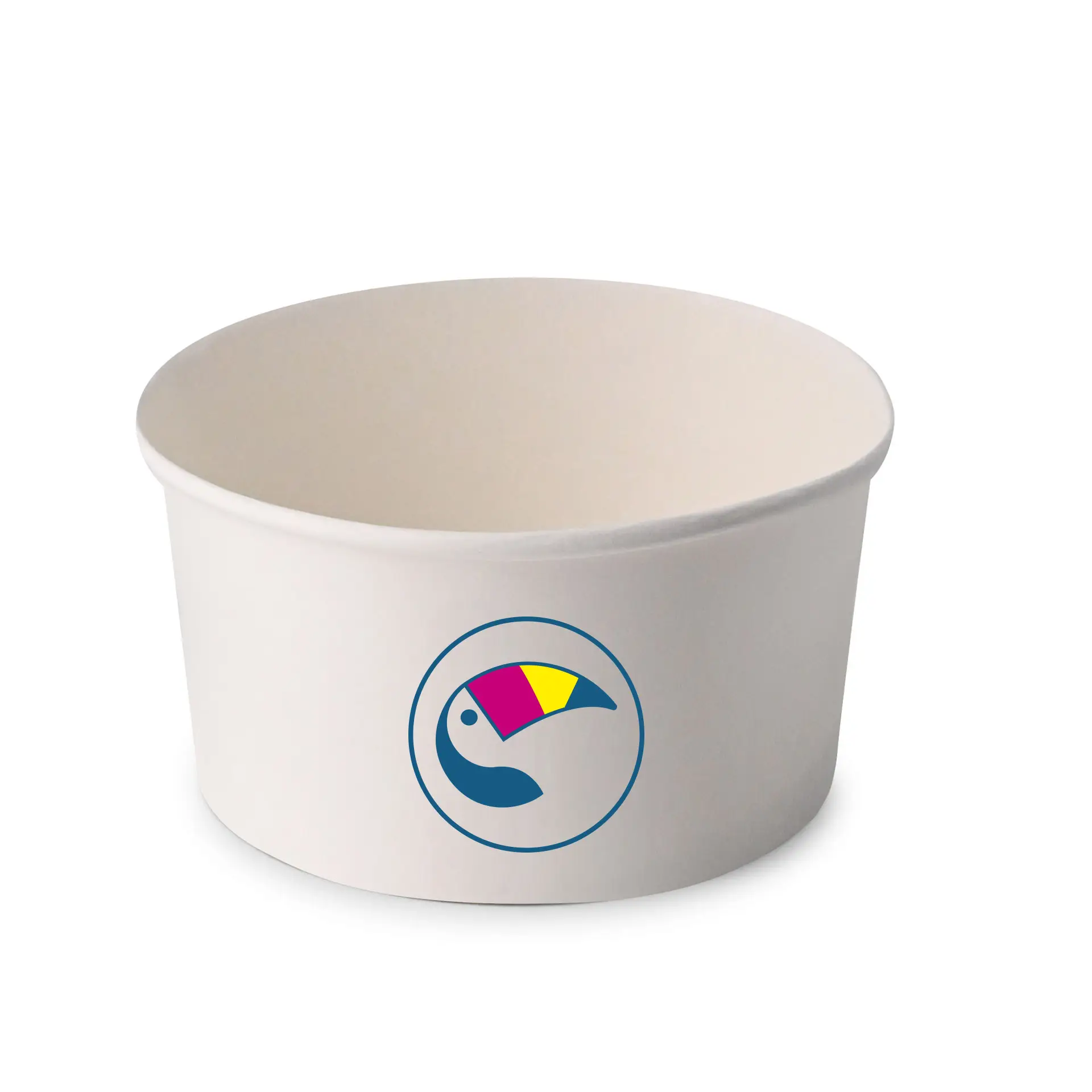 Custom salad bowls / Printed bowls, 800 ml, Ø 150 mm, white, PE-coated