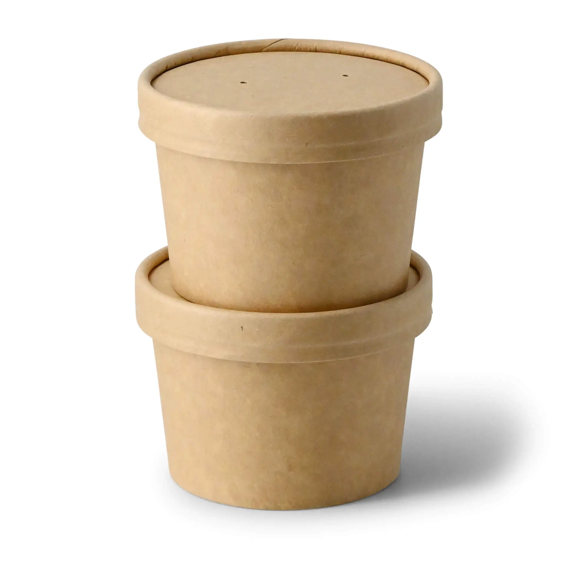 Soup cup to go made of cardboard (Premium) 200 ml / 8 oz, Ø 90 mm, brown, eco-friendly coating