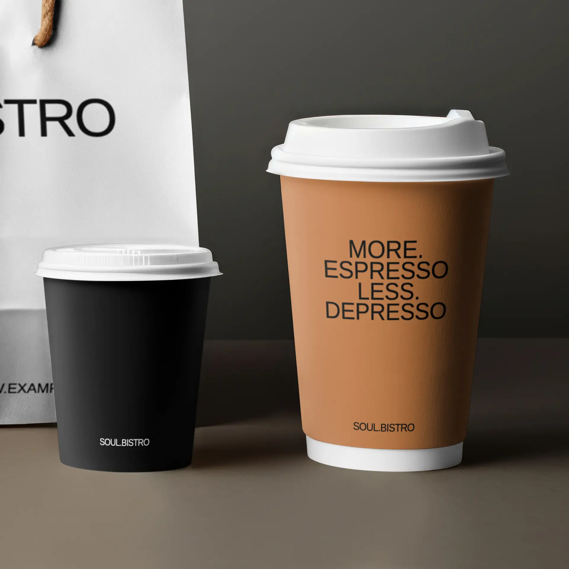 Custom Printed Paper Cups (Double-Walled) 300 ml / 12 oz, double-walled, white, matt, water-based barrier