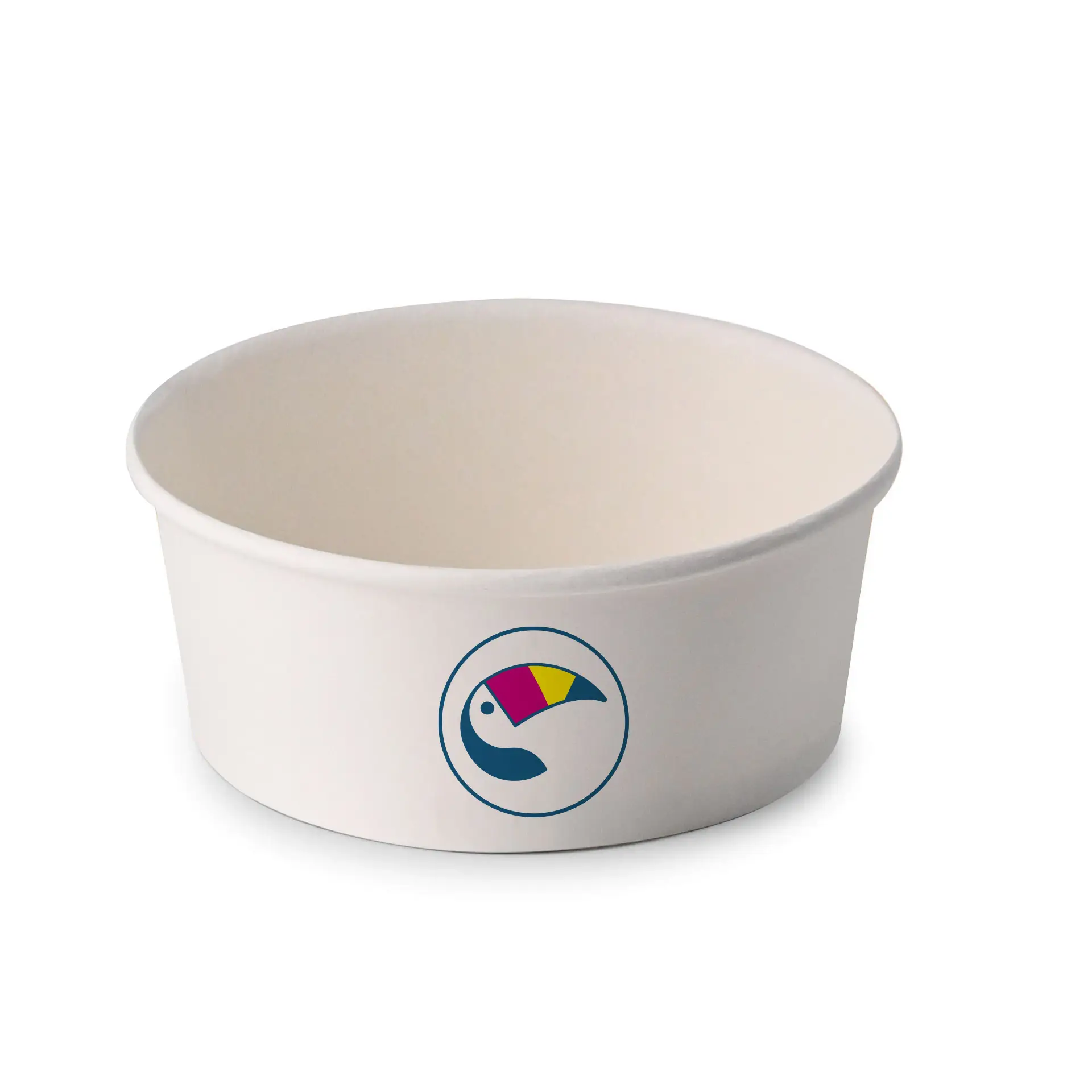 Custom salad bowls / Printed bowls, 650 ml, Ø 150 mm, white, PE-coated