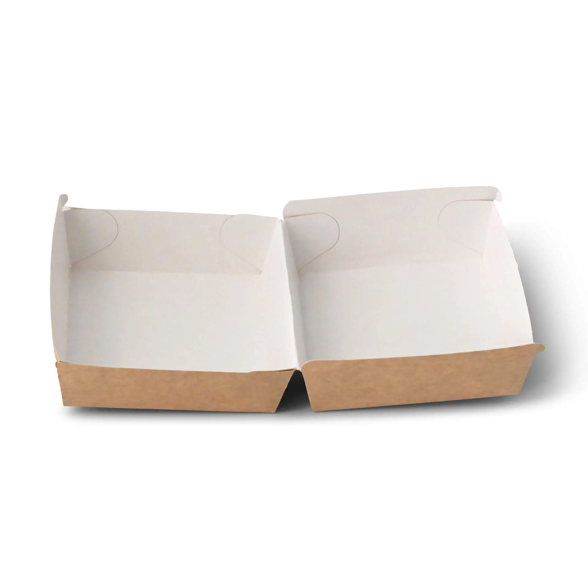 Takeaway burger box 11 x 11 x 8 cm, kraft-white