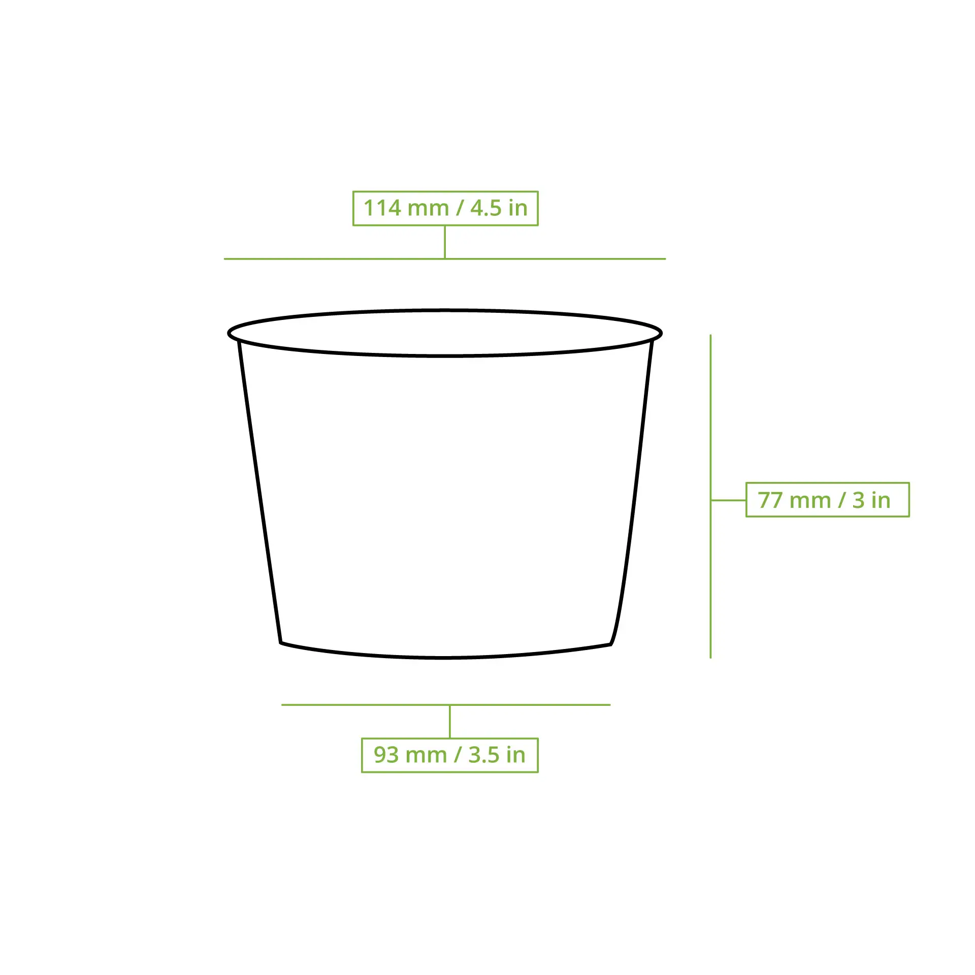 16 oz Paper Soup Container, Ø 115 mm, white