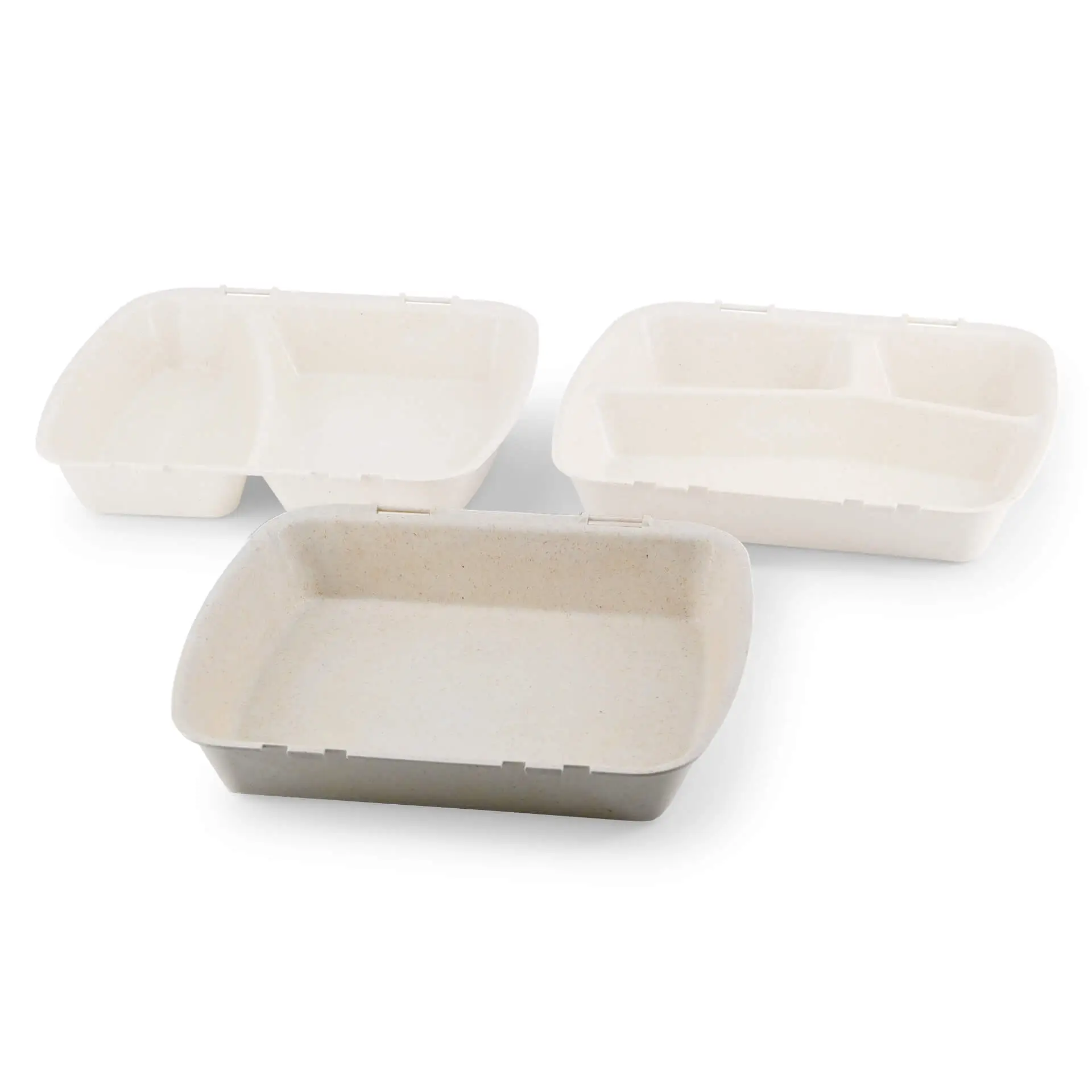 | 2 FOR 1 | Reusable menu-containers merways-Box 24,5 x 20 x 4,5 cm, HP4, cashew / creamy white