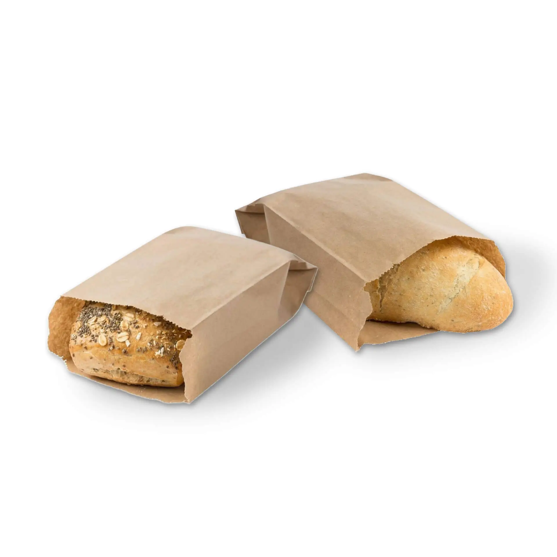 Flat paper bags, 10 x 5 x 19 cm, kraft