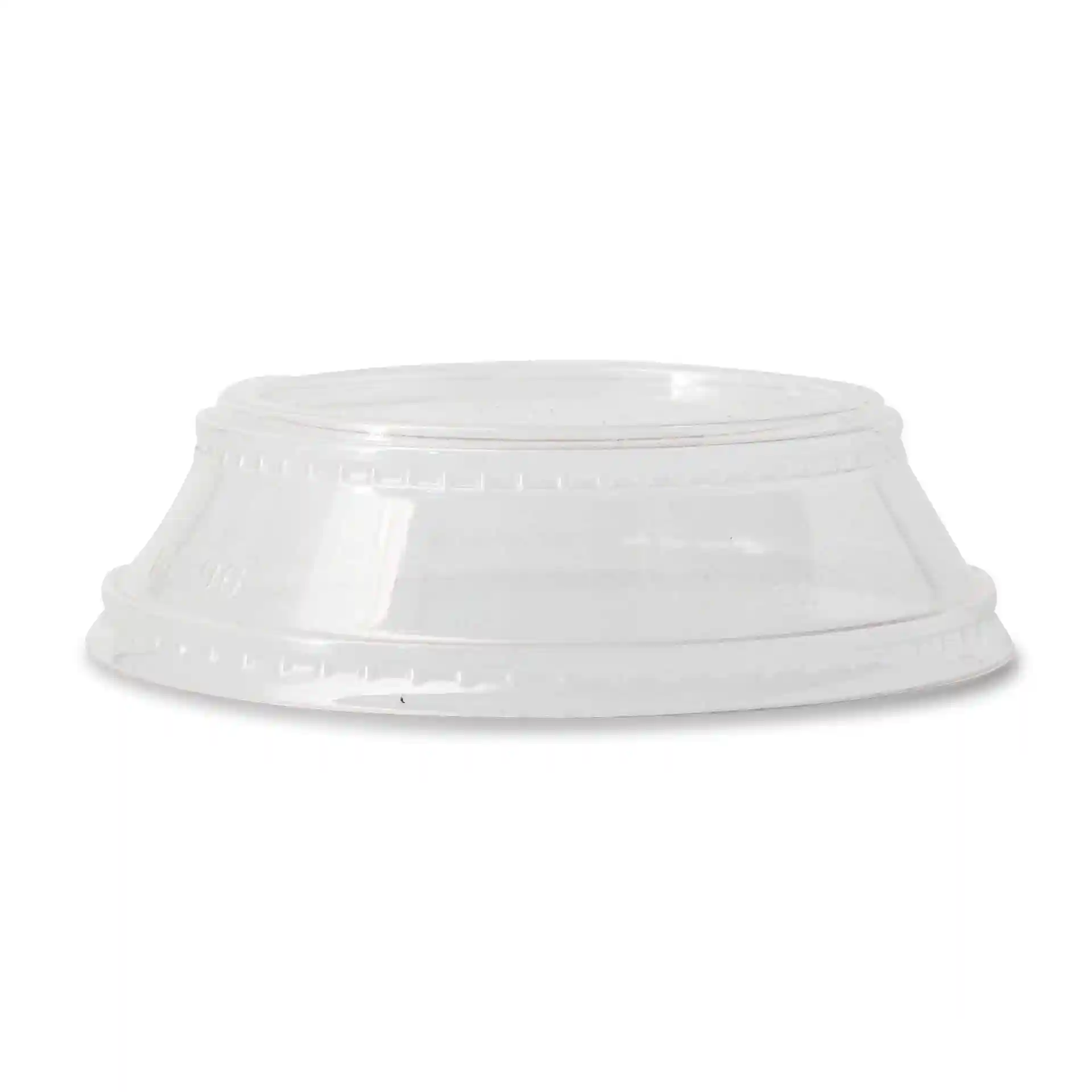 Transparent PLA lid with a diameter of 96 mm and a height of 28 mm, shown from the side.