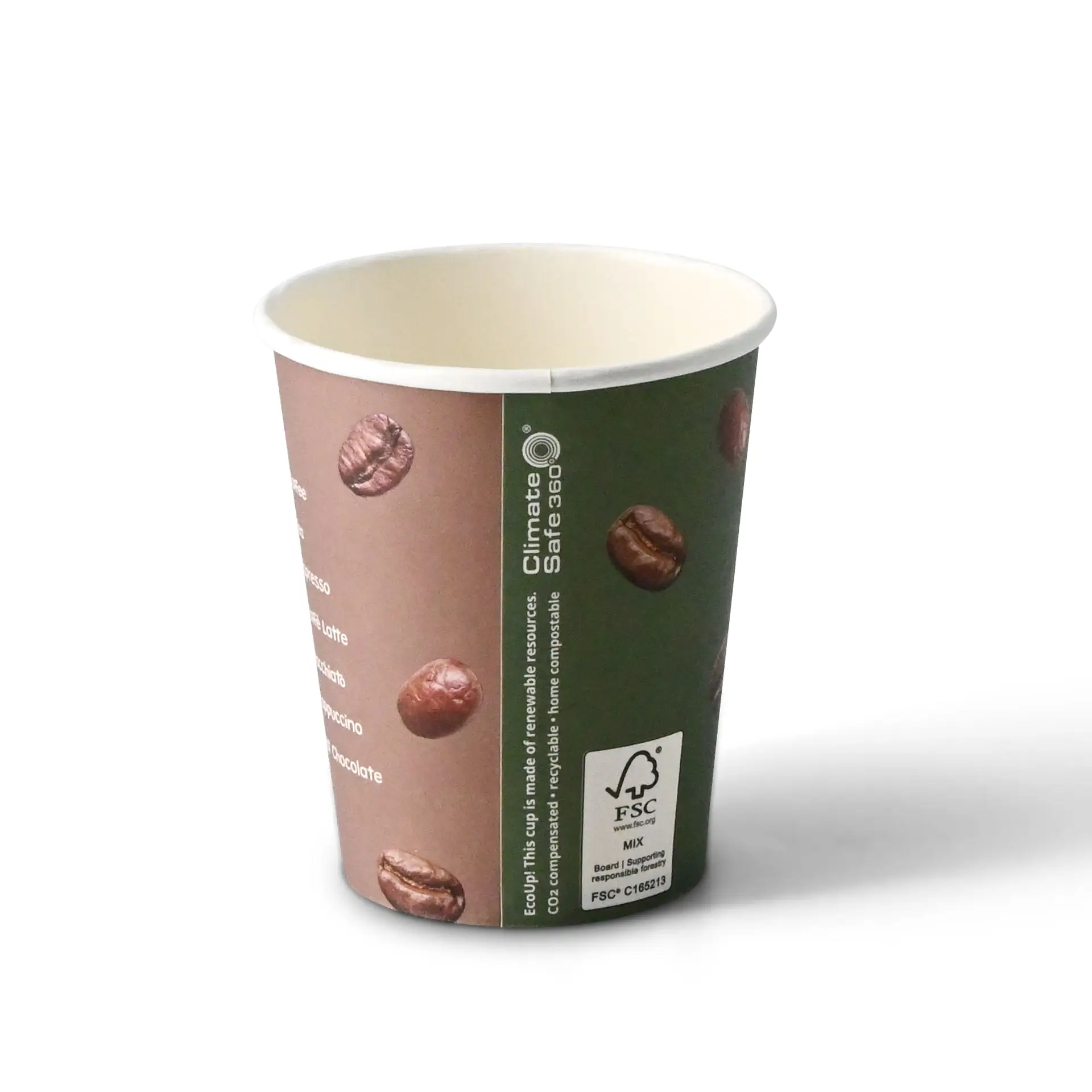 8 oz Paper cup printed with "Coffee", Ø 80 mm