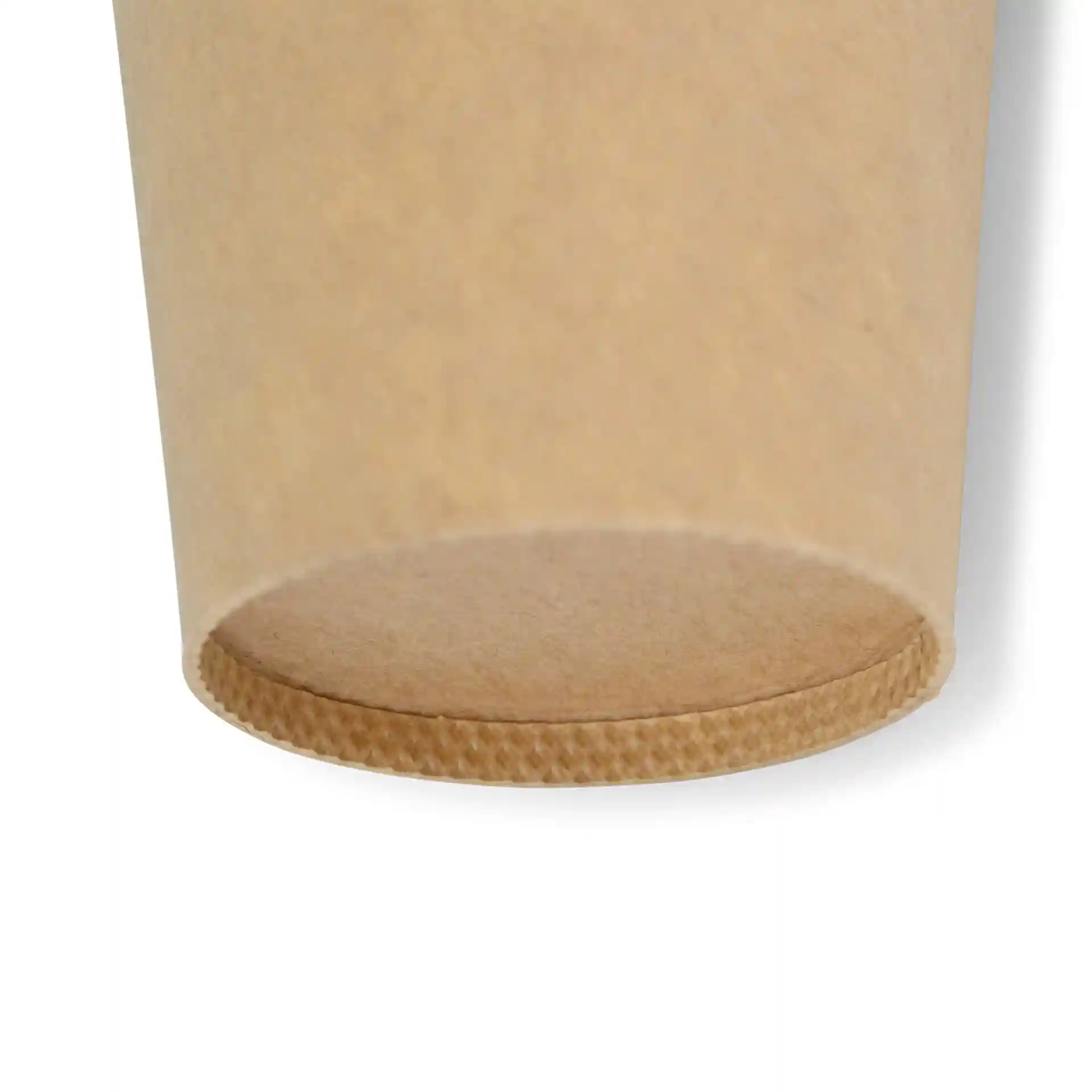 Brown paper portion cup with a diameter of 62 mm and a textured bottom edge.