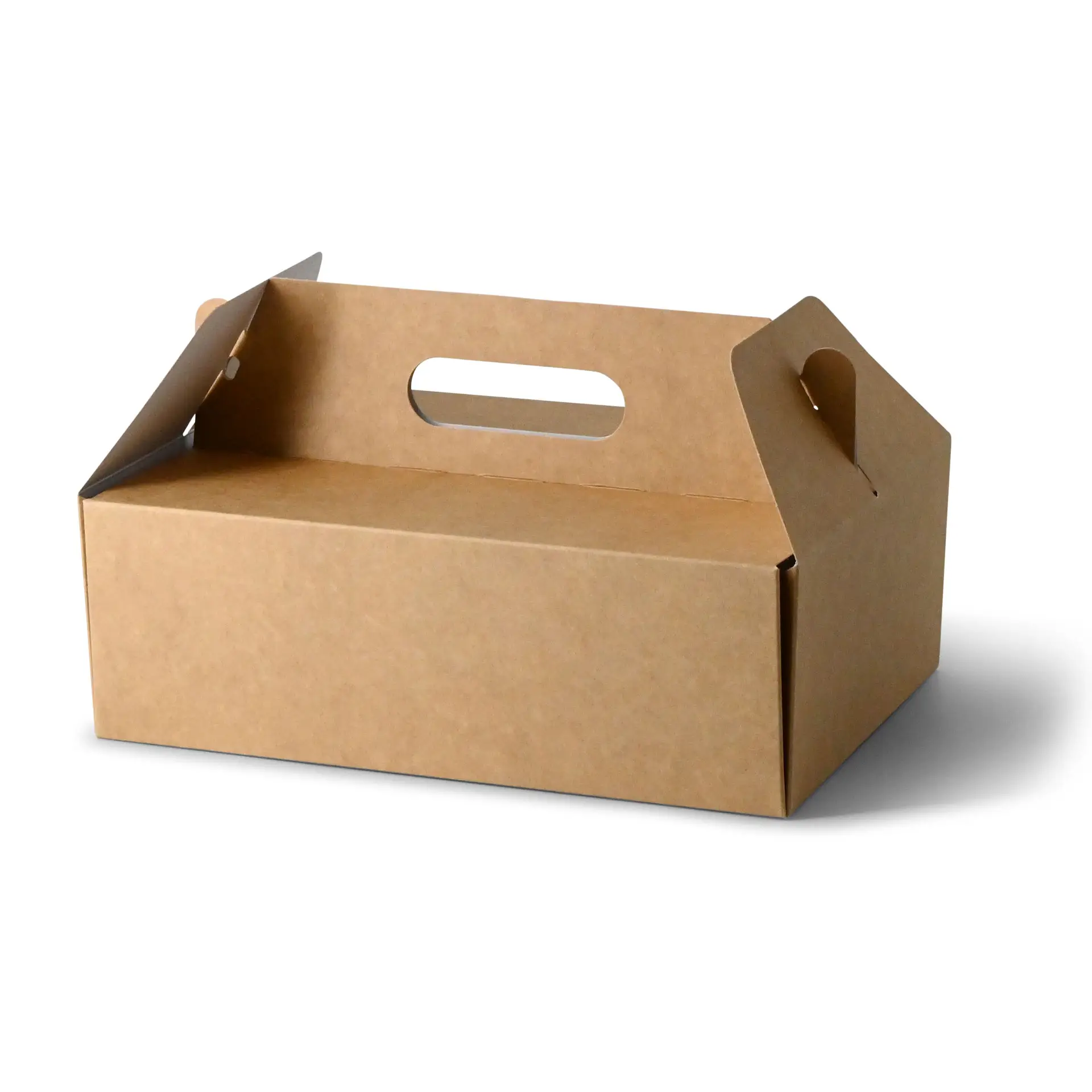 Cardboard-pastry boxes with handle L, 26 x 17 x 9 cm, brown, foldable