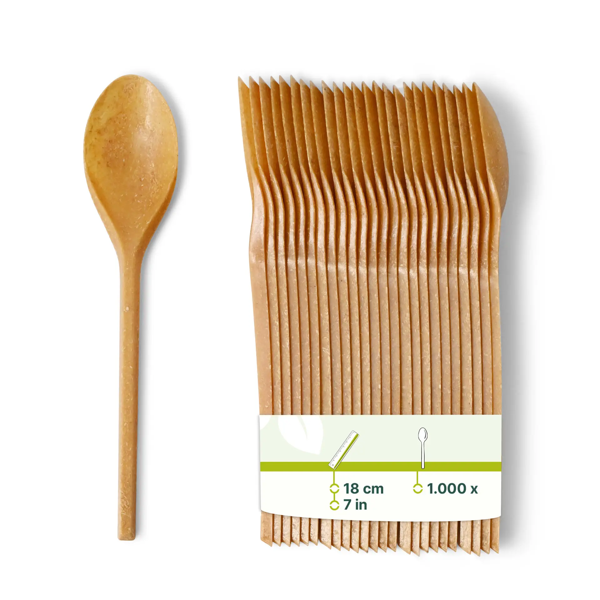 Reusable spoons 18 cm, caramel / brown Reusable spoons 18 cm, caramel / brown