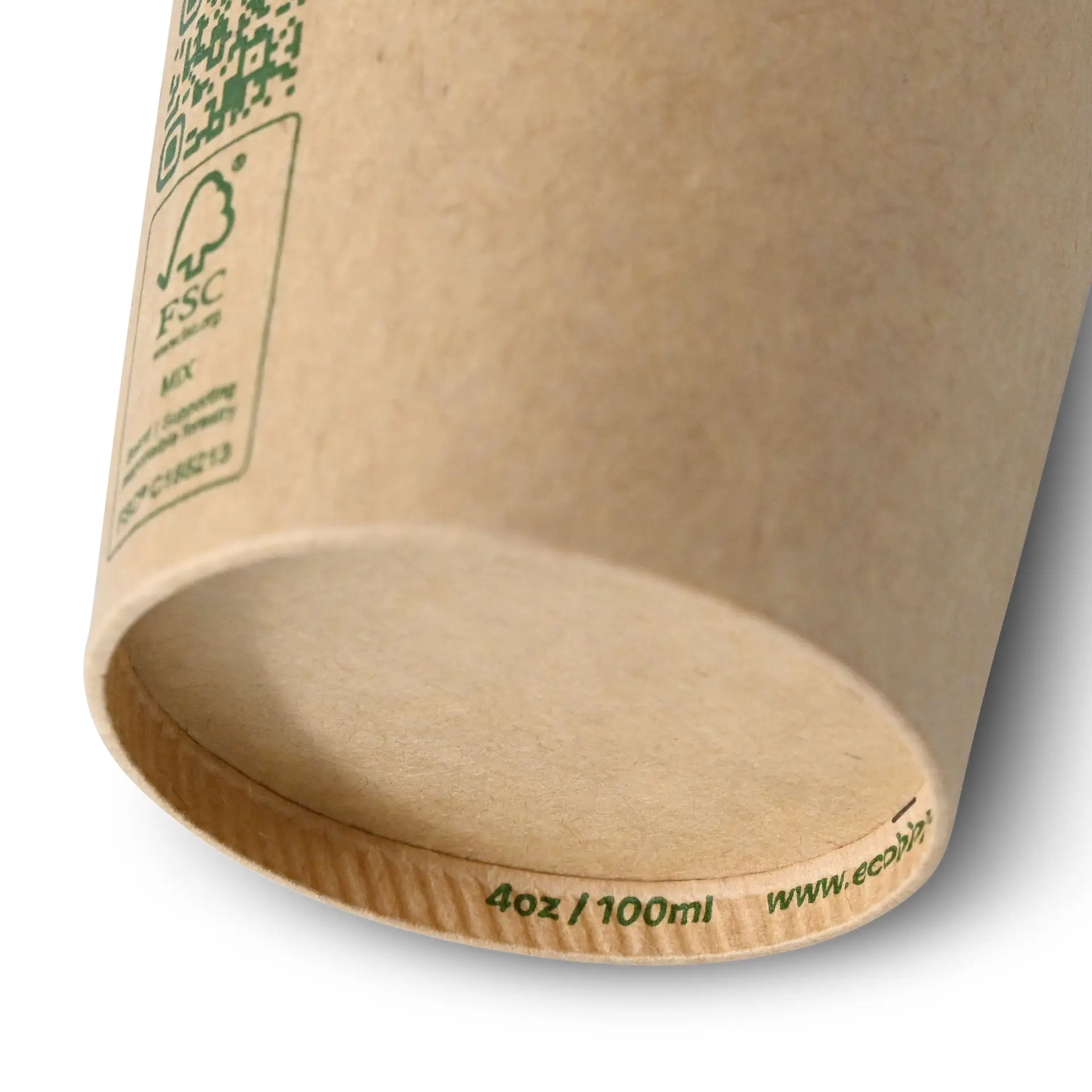 Paper cup 100 ml / 4 oz, Ø 62 mm, single wall, brown, PLA-coated