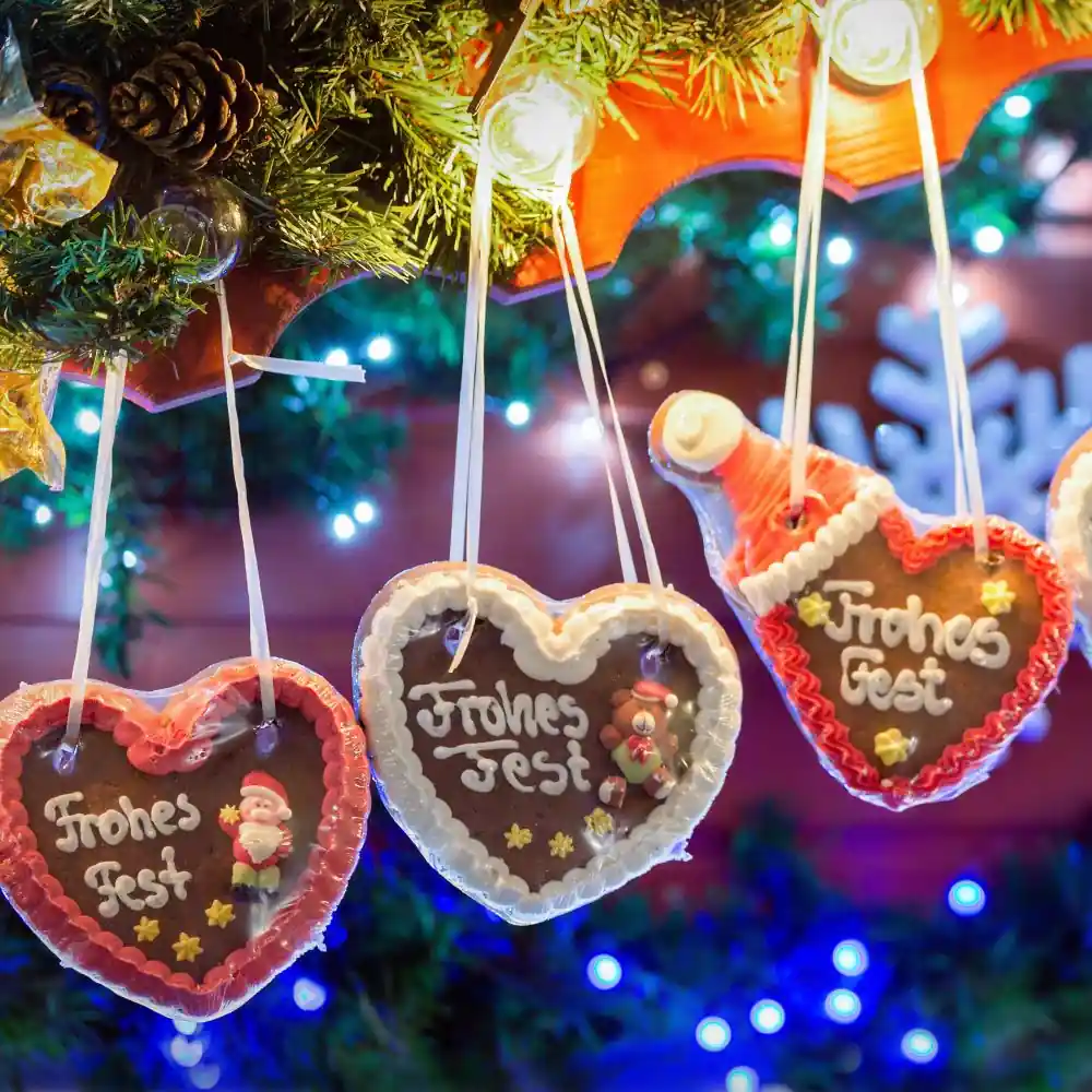 Lebkuchenherzen auf dem Weihnachtsmarkt