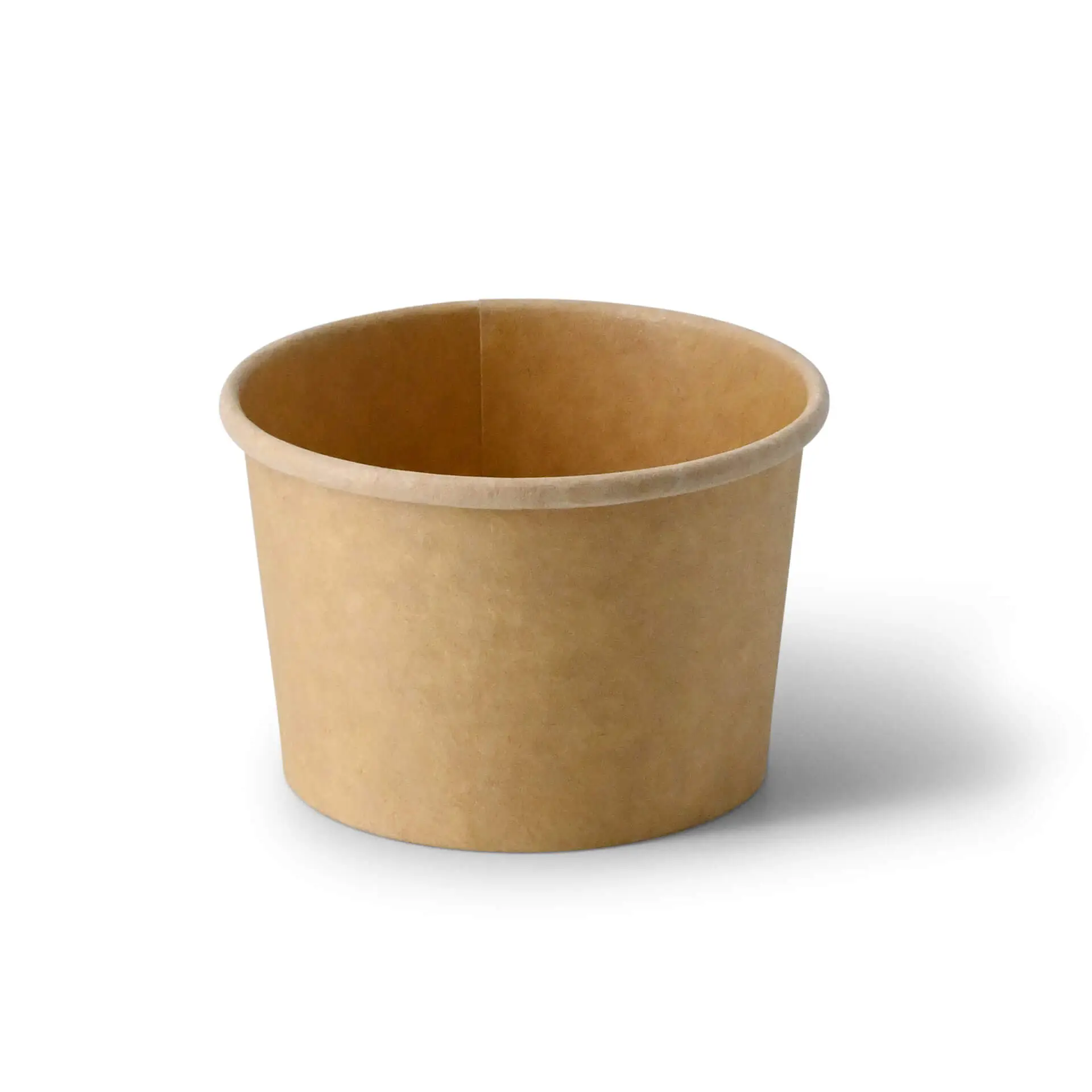 Soup cup to go made of cardboard (Premium) 200 ml / 8 oz, Ø 90 mm, brown, eco-friendly coating