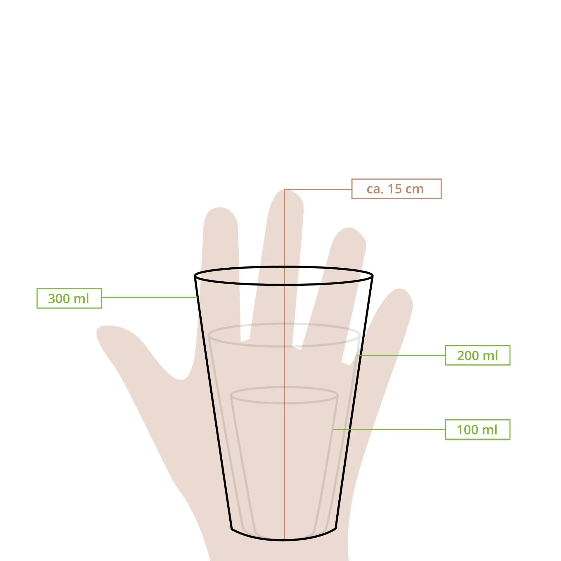 Black single-wall paper cup, 300 ml capacity, featuring measurement indicators for 100 ml, 200 ml, and 300 ml.