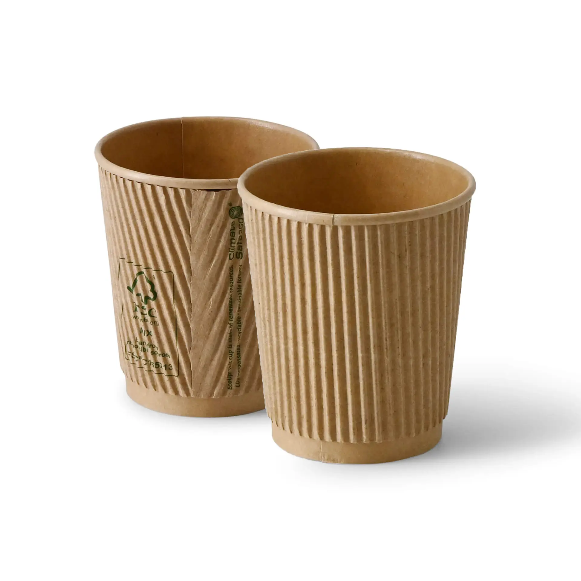 8 oz Takeaway coffee cups / Ripple cups, Ø 80 mm, kraft 8 oz Takeaway coffee cups / Ripple cups, Ø 80 mm, kraft