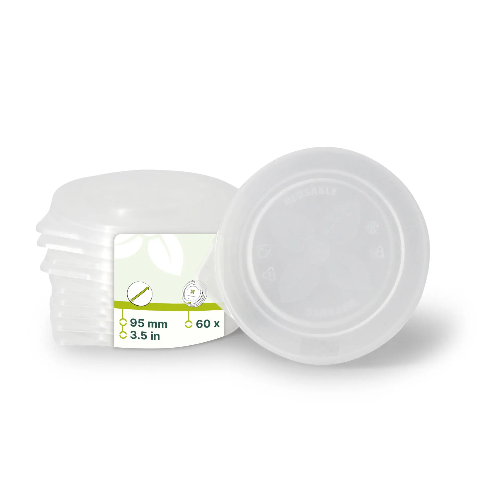 Reusable lids "merways Cup" Ø 95 mm, PP, transparent Reusable lids "merways Cup" Ø 95 mm, PP, transparent