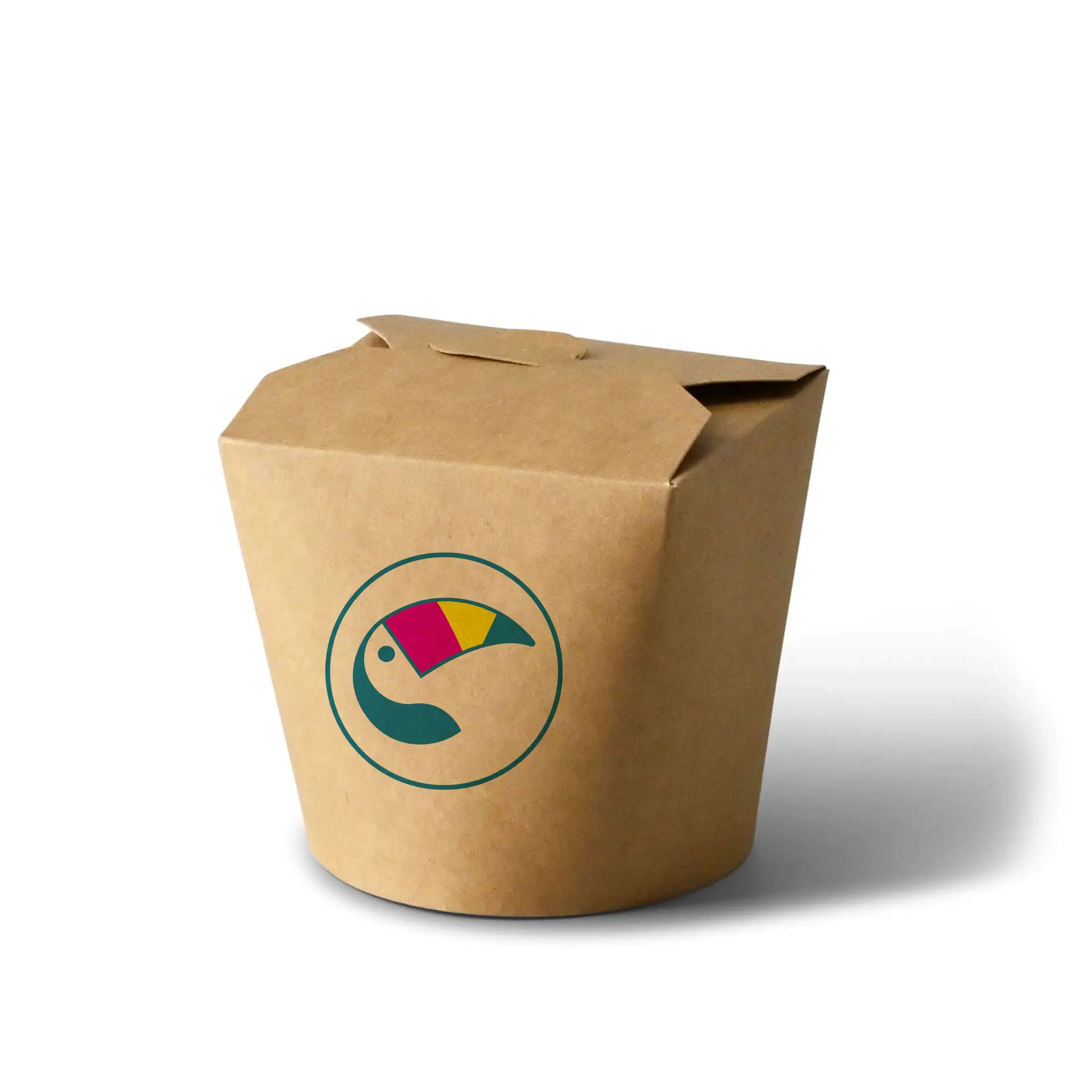 Printed noodle box, 650 ml, brown, PE-coated