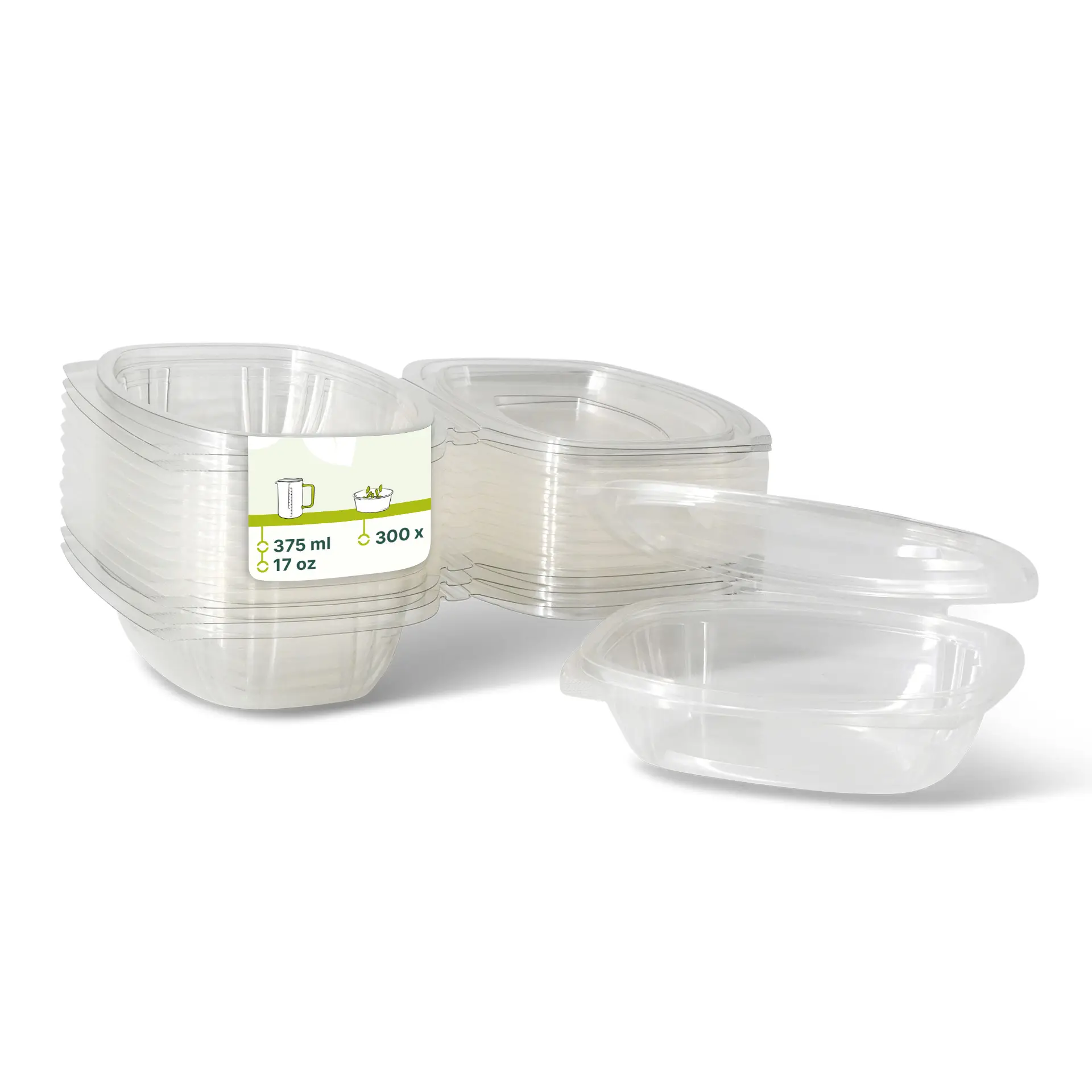 PLA deli bowls 375 ml, folding lid, rectangular PLA deli bowls 375 ml, folding lid, rectangular