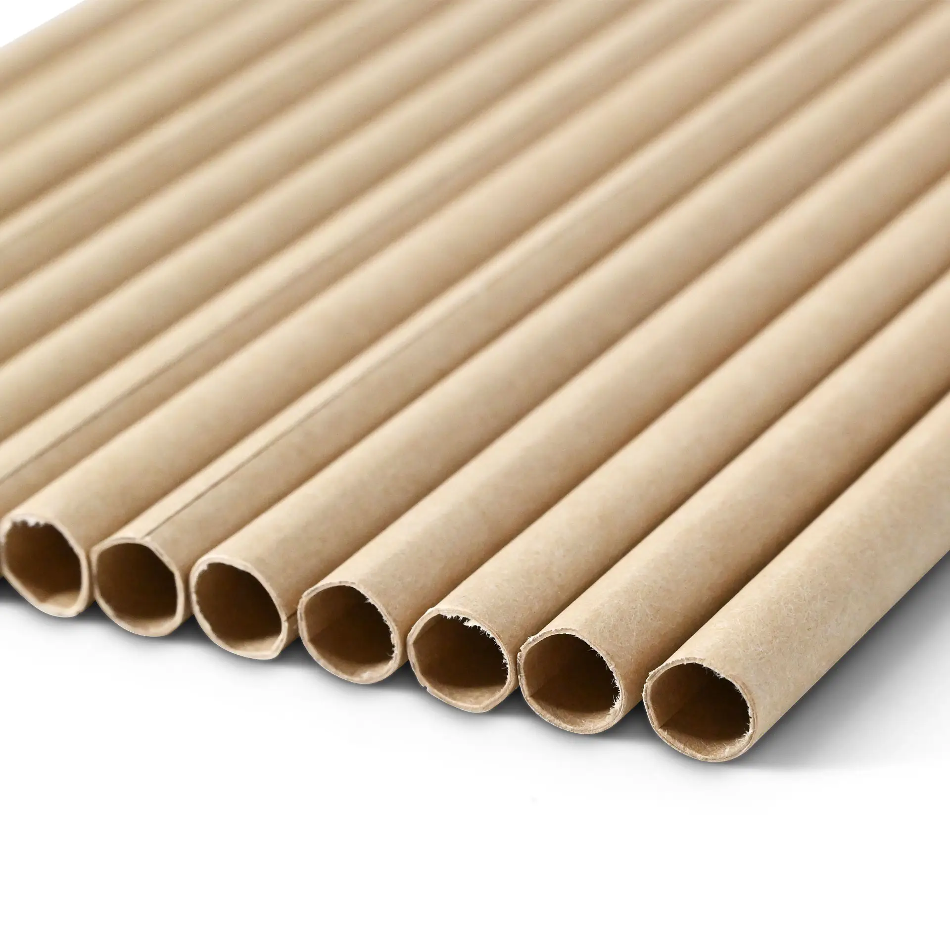 Jumbo drinking straw 23 cm, Ø 0,8 cm, brown, vertically rolled
