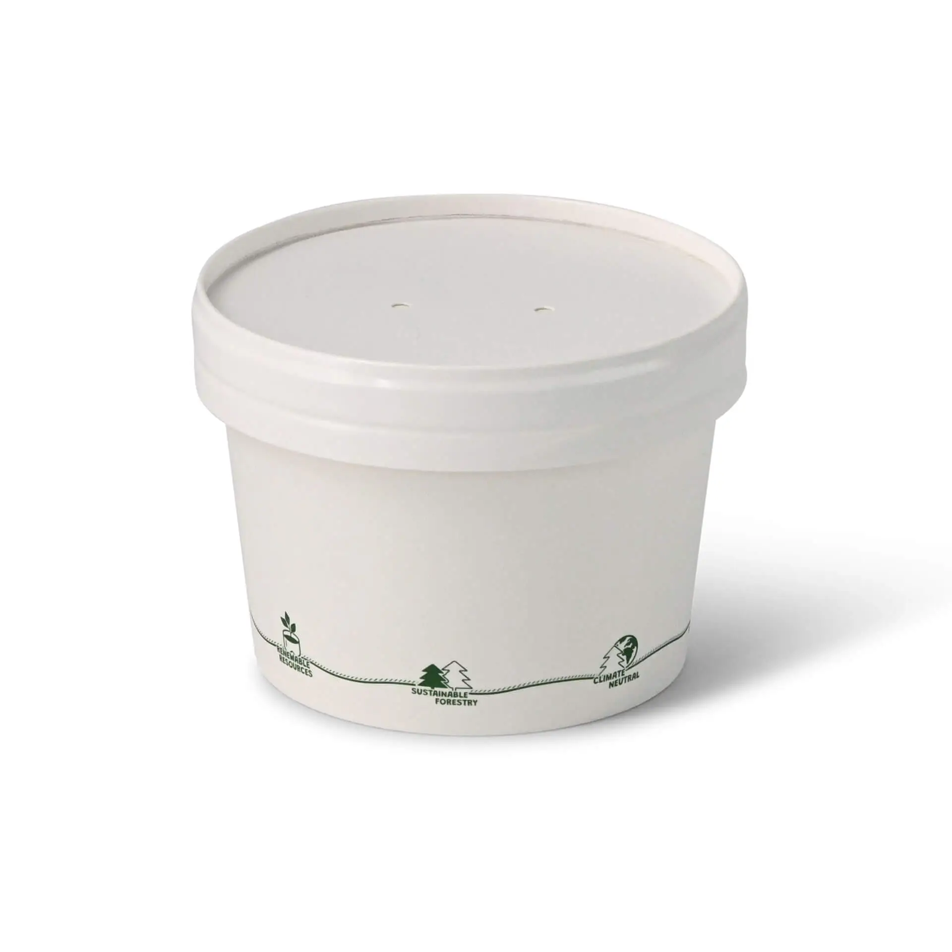 16 oz Cardboard Soup Container (eco-friendly coating), Ø 115 mm, "EcoUp©"-icons