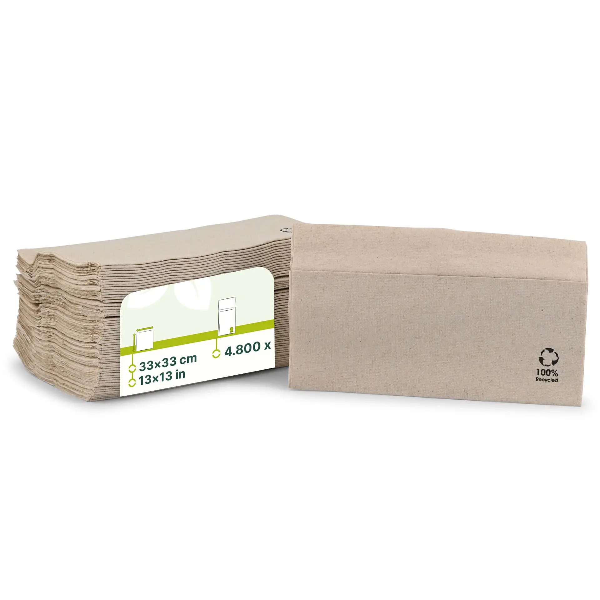 Paper napkins / serviettes 33 x 33 cm, 1-ply, 1/8 fold, unbleached Paper napkins / serviettes 33 x 33 cm, 1-ply, 1/8 fold, unbleached