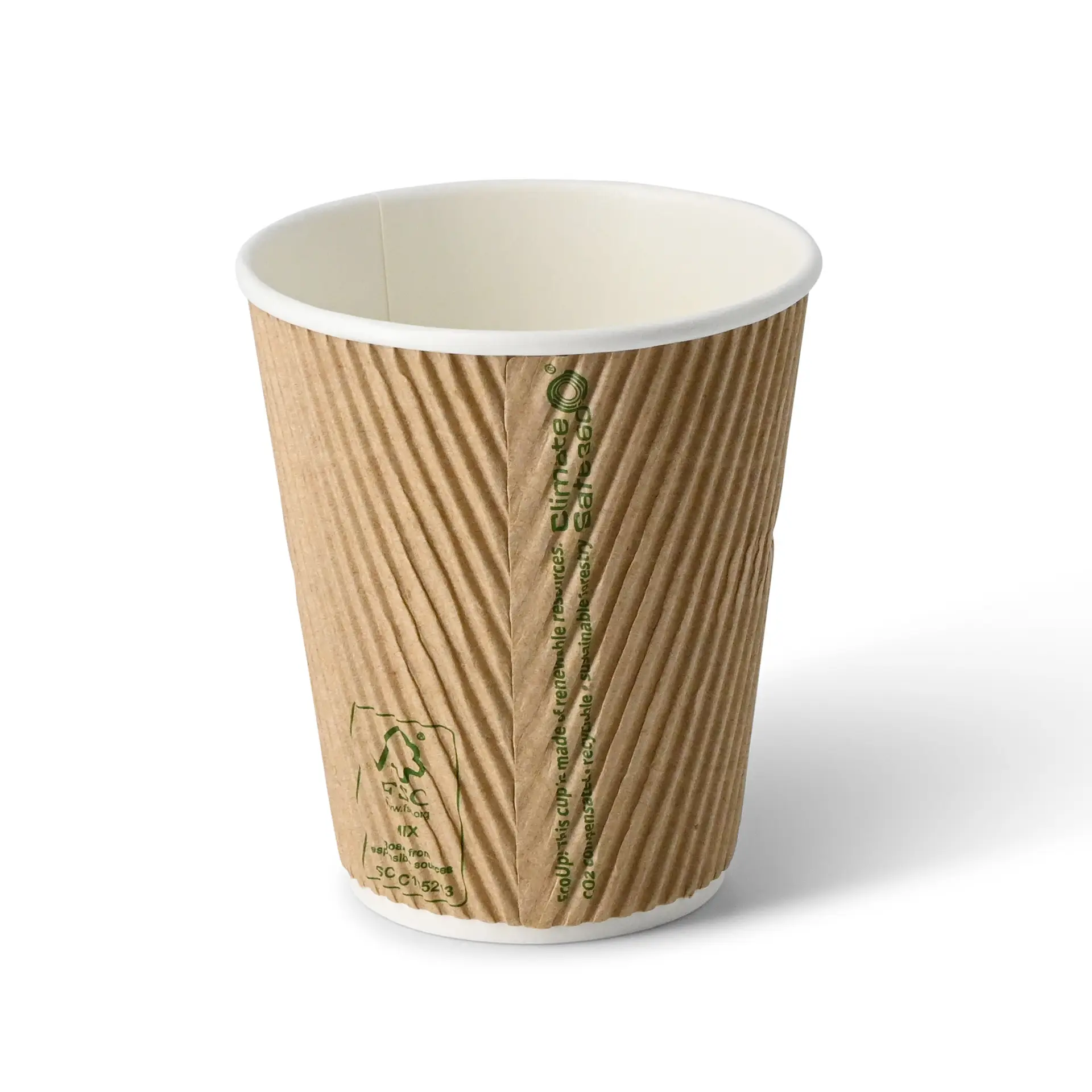 10 oz Takeaway coffee cups / Ripple cups, Ø 90 mm, kraft