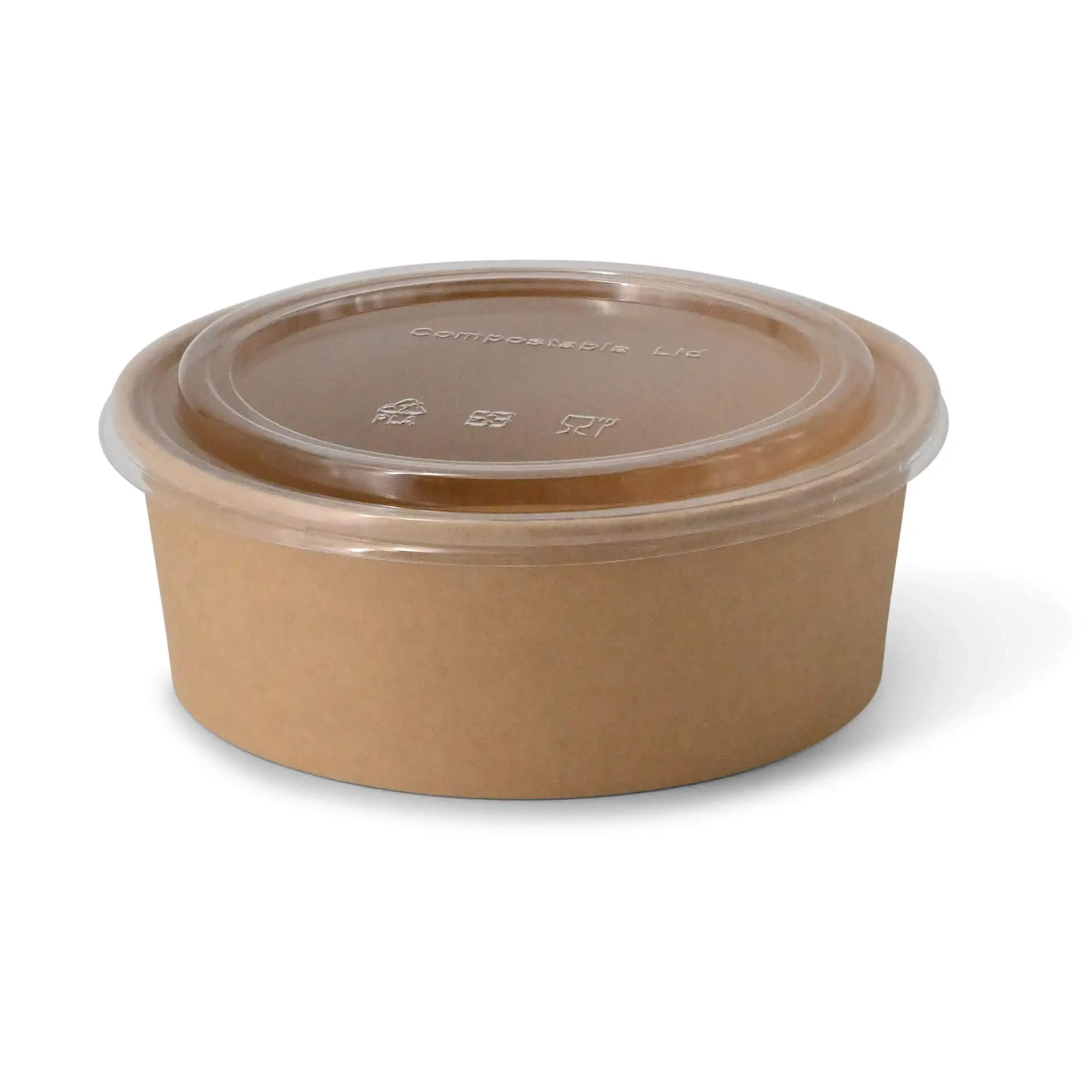 Paper bowls (coated) / Salad bowls 1000 ml, Ø 185 mm, brown, round (1300 ml max. volume) con30022-01-0-kartonschalen-beschichtet-salatschalen-1000-ml-185-mm-braun-rund-1300-ml-max-volumen-4