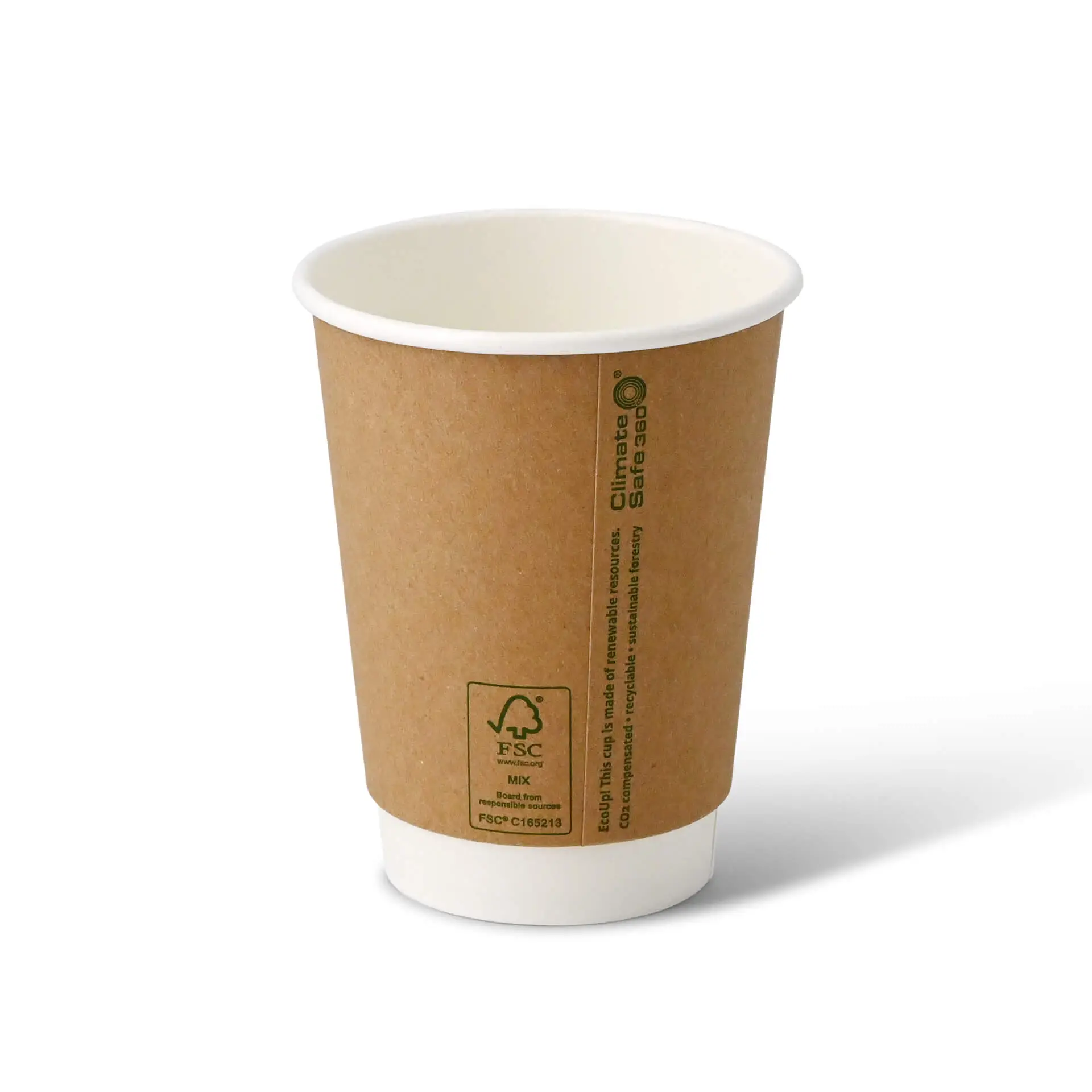 12 oz Takeaway coffee cups double wall, Ø 90 mm, kraft