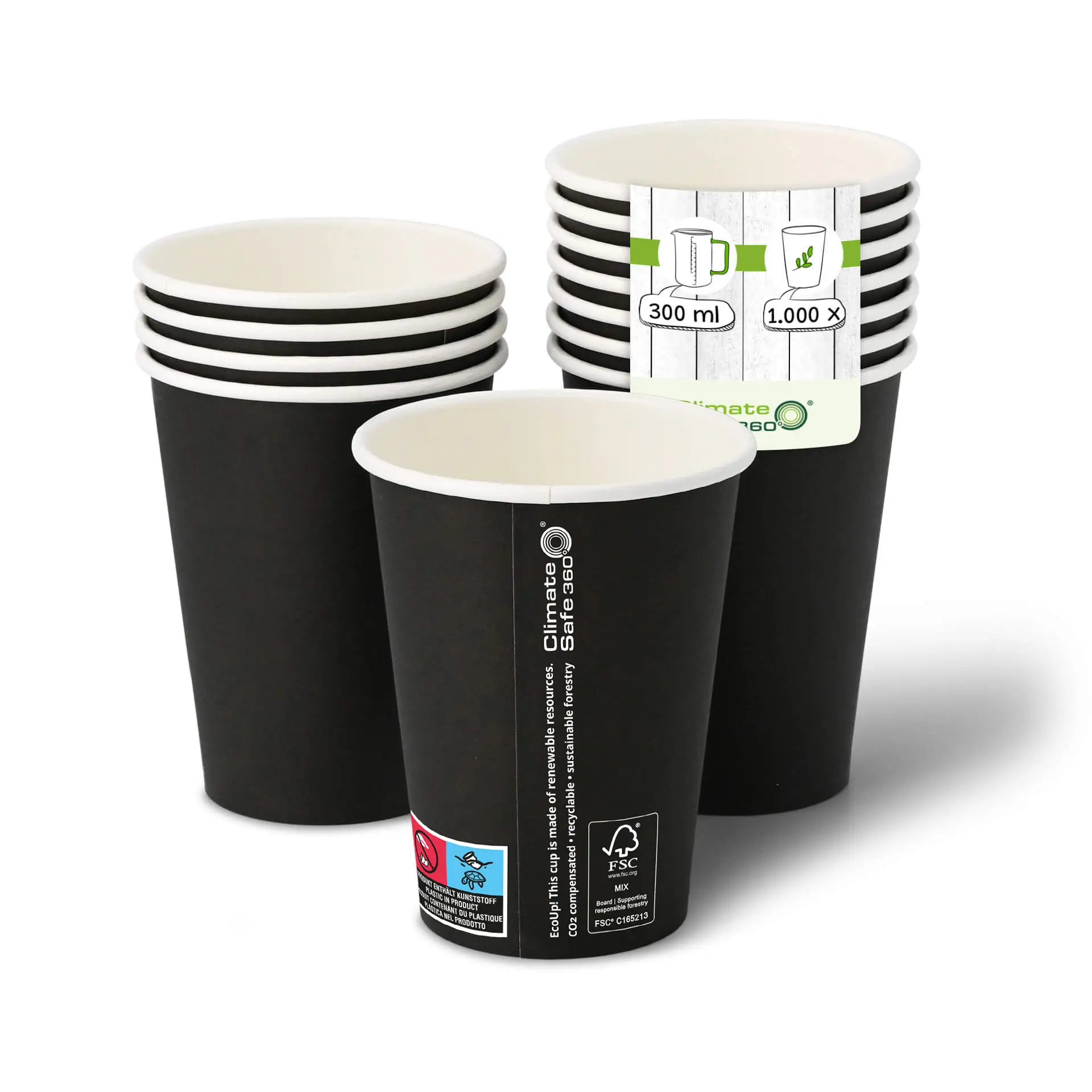 12 oz Paper cups (coated), Ø 90 mm, black con10014-01-0-pappbecher-beschichtet-300-ml-12-oz-90-mm-schwarz