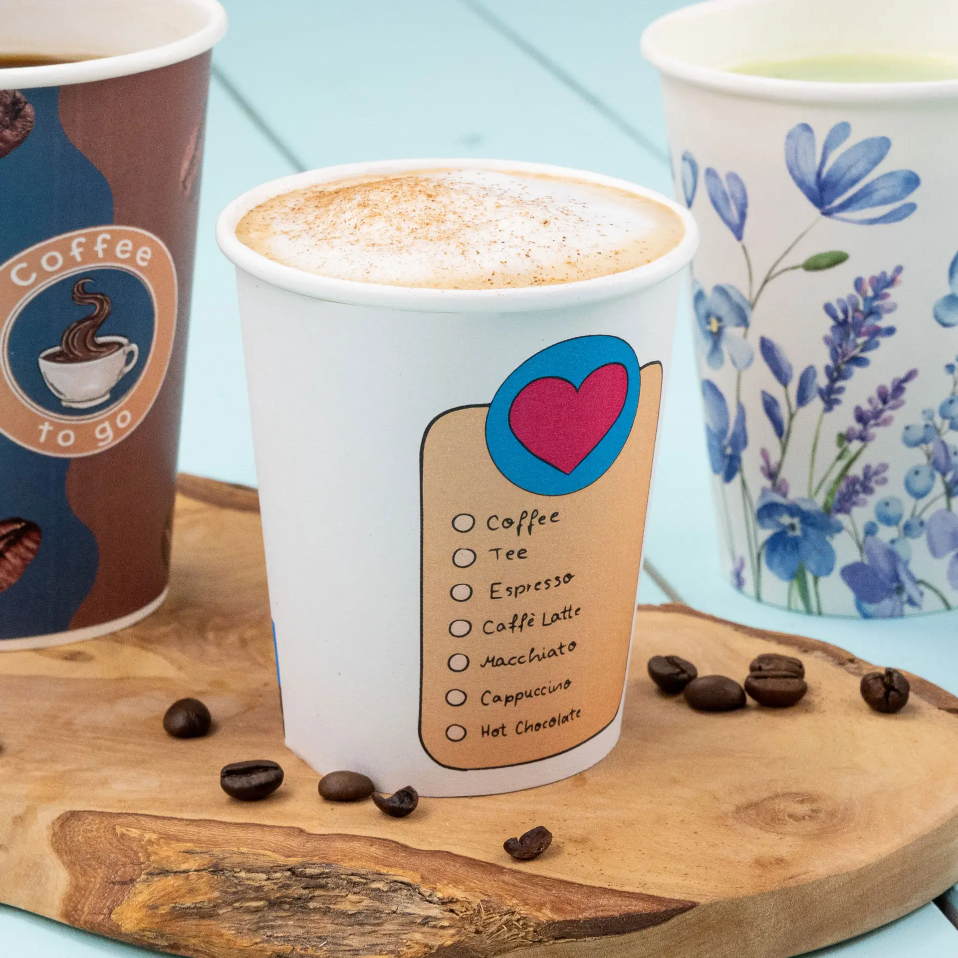 8 oz Paper cup printed with "Coffeelove", Ø 80 mm, white