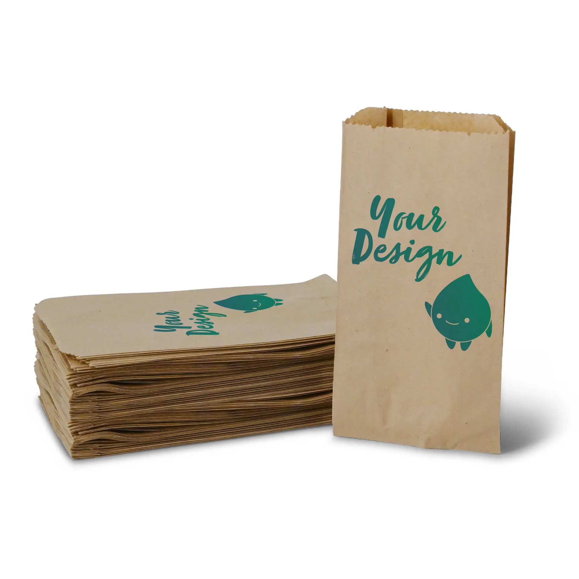 Printed bread bags, brown, 10 x 5 x 19 cm