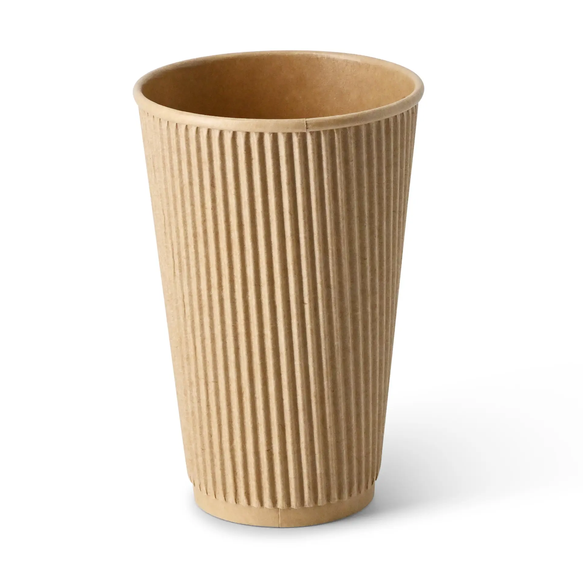 16 oz Takeaway coffee cups / Ripple cups, Ø 90 mm, kraft dhd04963-riffelbecher-kaffee-to-go-becher-400-ml-16-oz-90-mm-braun-1