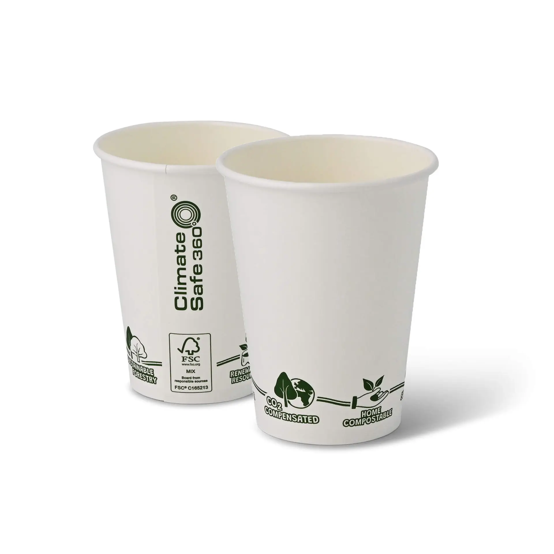 12 oz Paper cups single wall, Ø 90  mm, "EcoUp©"- icons