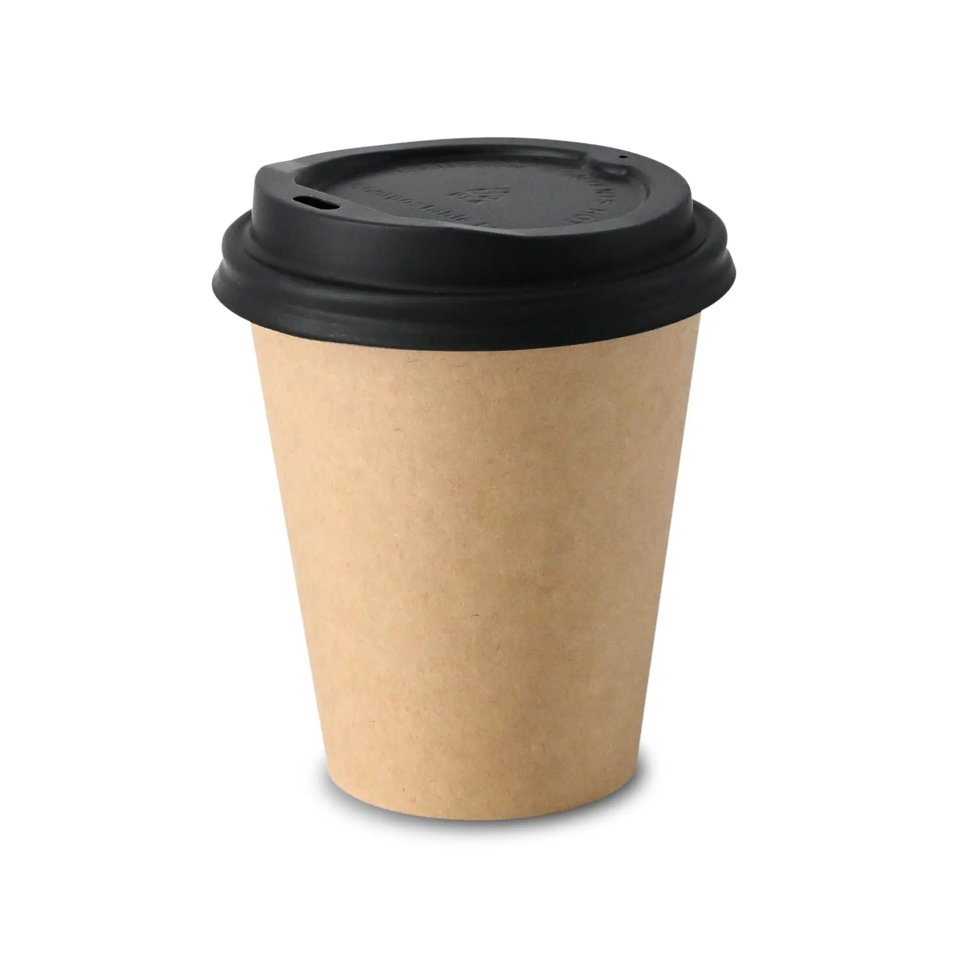 Paper cup 250 ml / 10 oz, Ø 90 mm, single wall, brown, PLA-coated