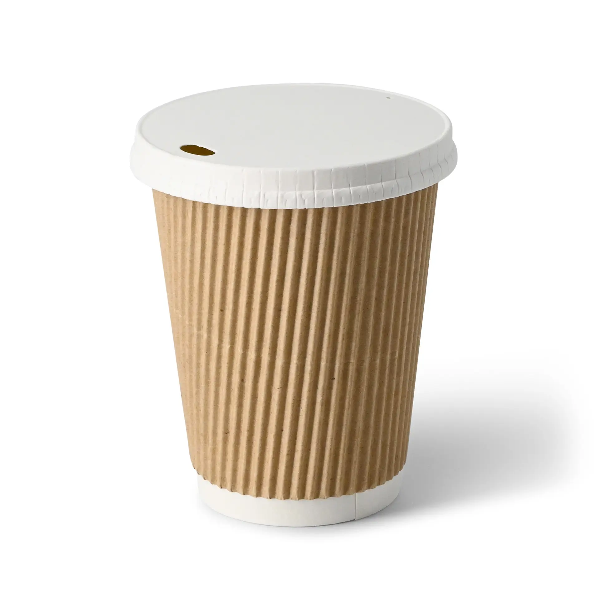 12 oz Takeaway coffee cups / Ripple cups, Ø 90 mm, kraft dhd04942-riffelbecher-coffee-to-go-becher-300-ml-12-oz-90-mm-braun-innen-weiss-3