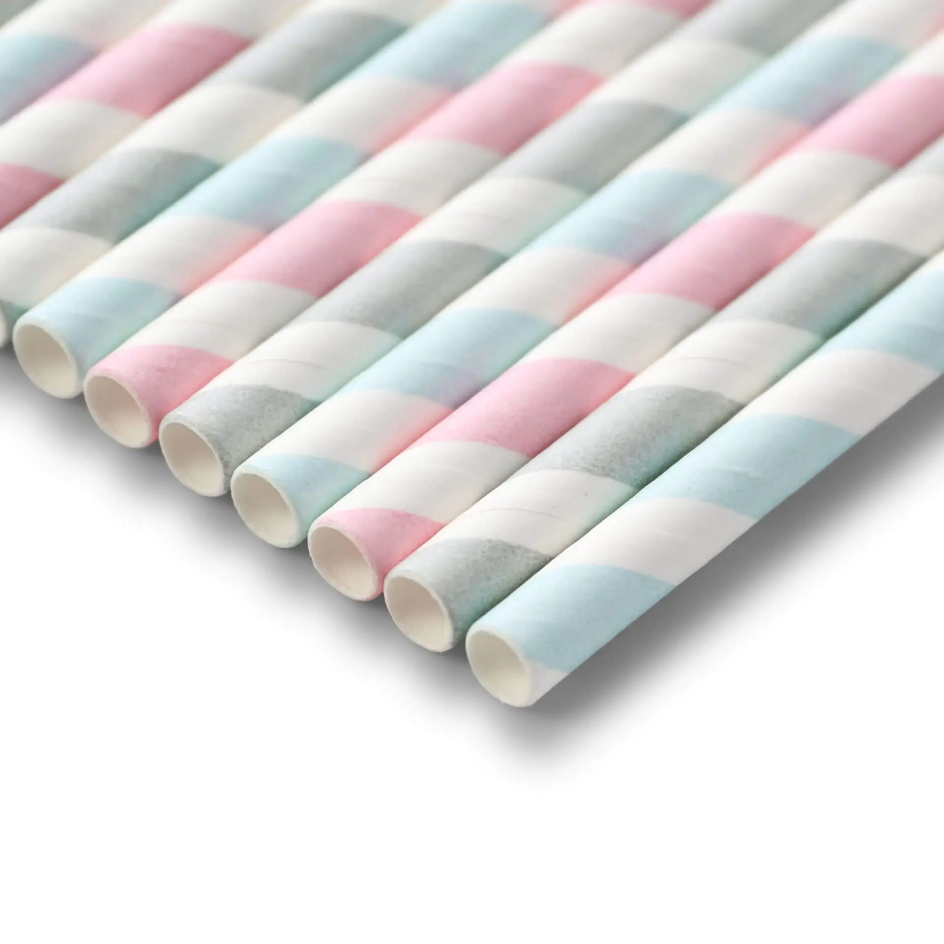 20 cm, Ø 0.6 cm Paper-straws, pastel striped