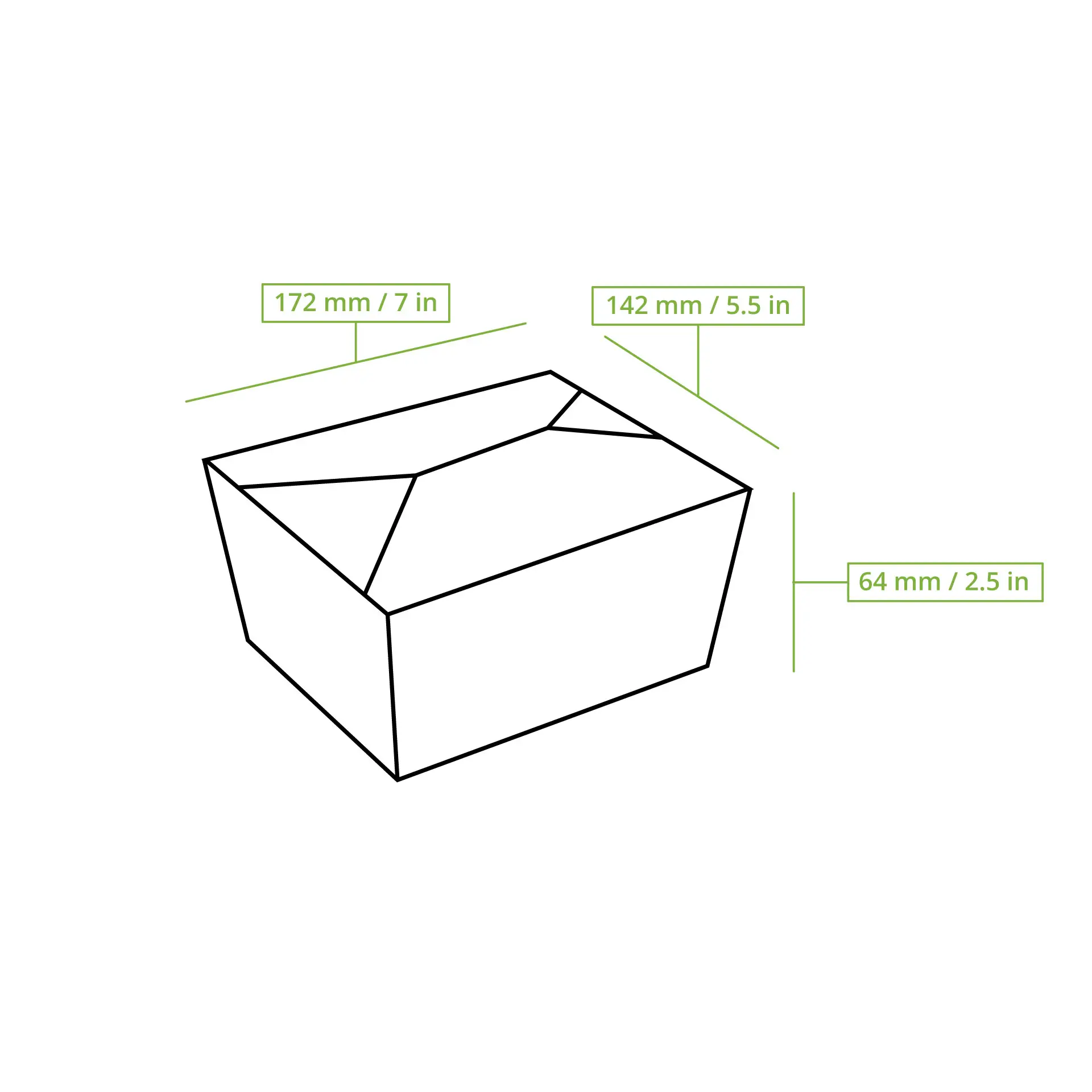 Cardboard box (coated) 1150 ml, kraft