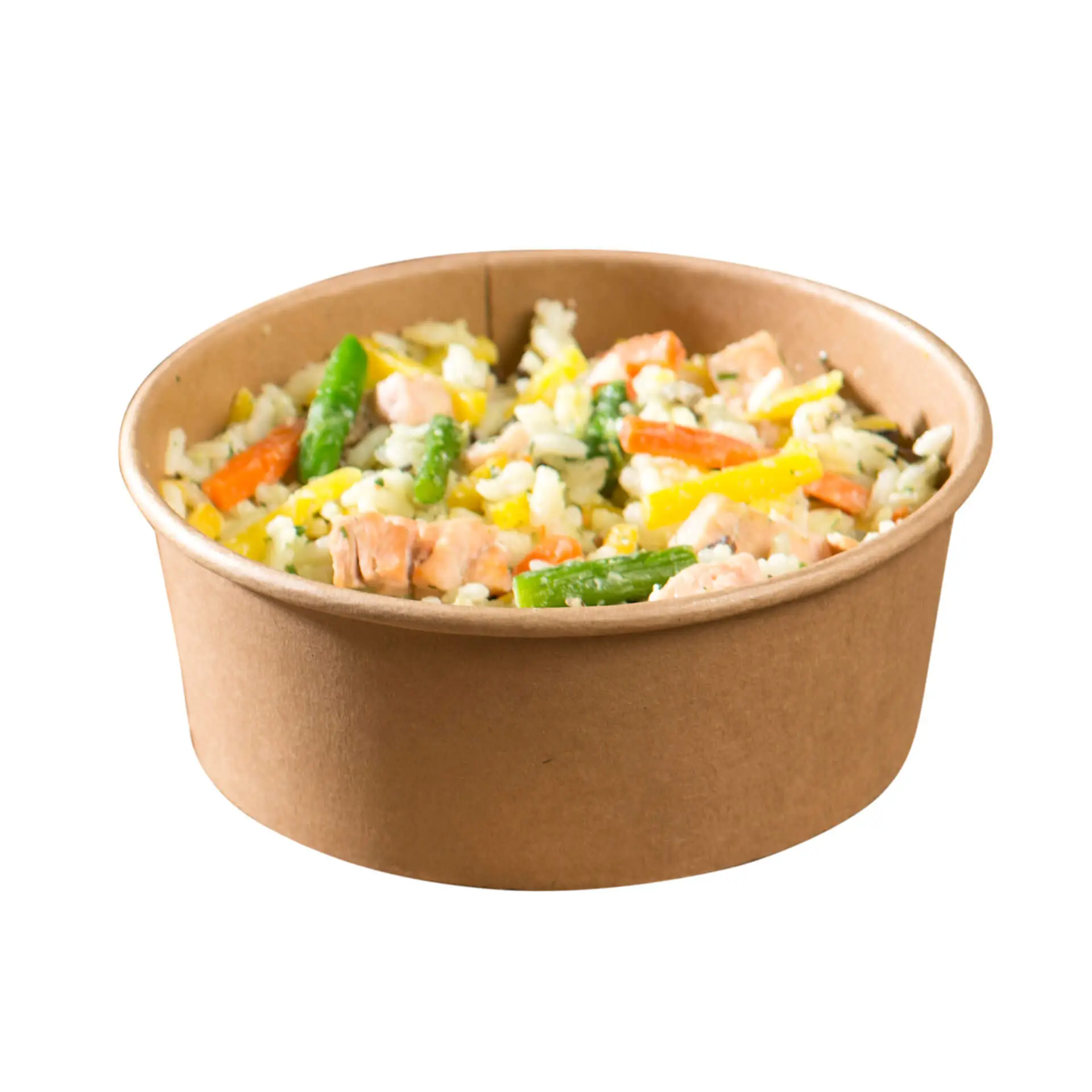 Paper bowls (coated) / Salad bowls 650 ml, Ø 150 mm, brown, round (800 ml max. volume) con30026-01-0-kartonschalen-beschichtet-salatschalen-650-ml-150-mm-braun-rund-800-ml-max-volumen-5