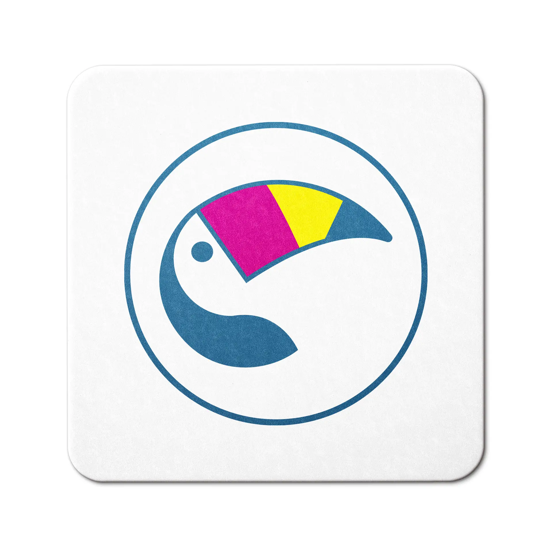 A printed beer coaster with a round mug of beer; multiple coasters displayed with "Food and Drinks" text.