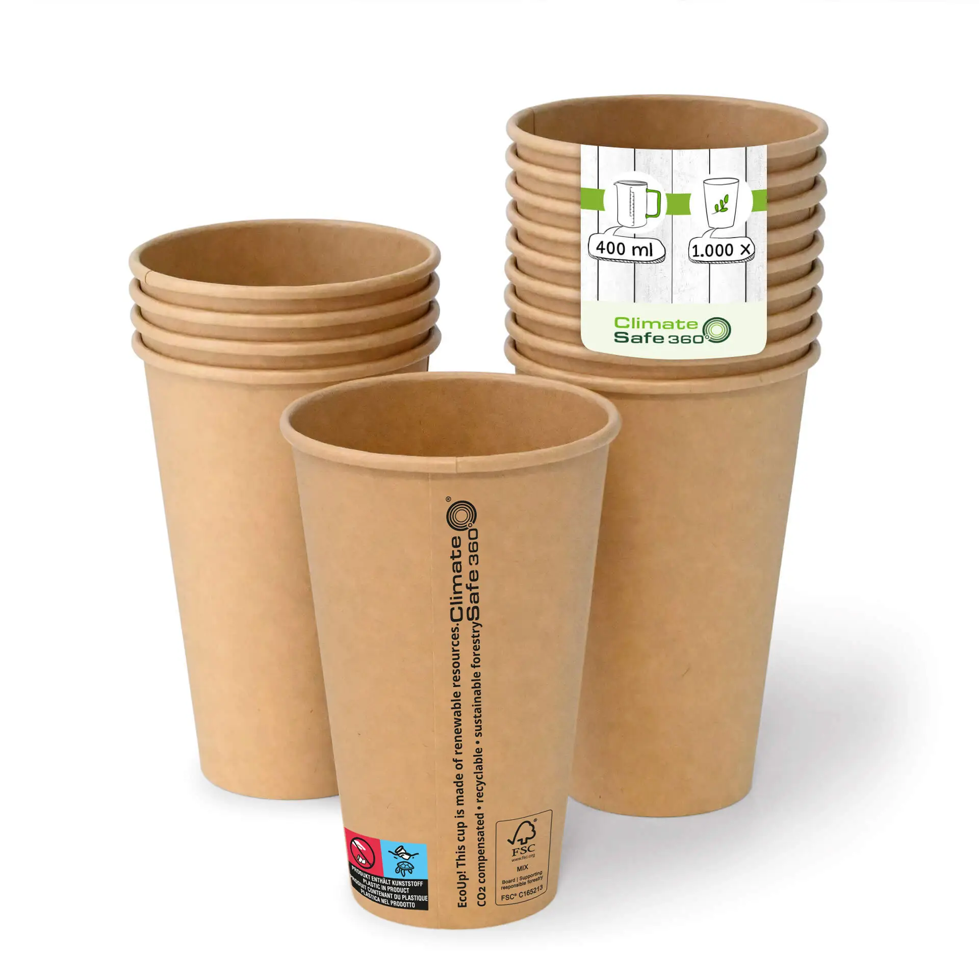 16 oz Paper cups (coated), Ø 90 mm, brown con10017-01-0-pappbecher-beschichtet-400-ml-16-oz-90-mm-braun