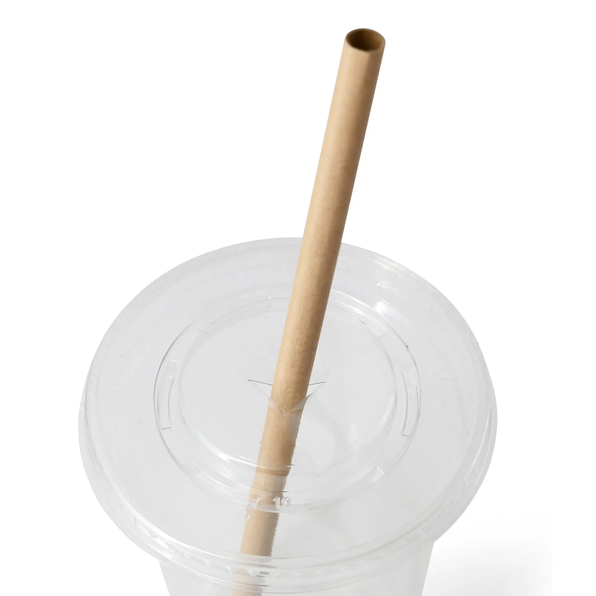 Jumbo drinking straw 23 cm, Ø 0,8 cm, brown, vertically rolled
