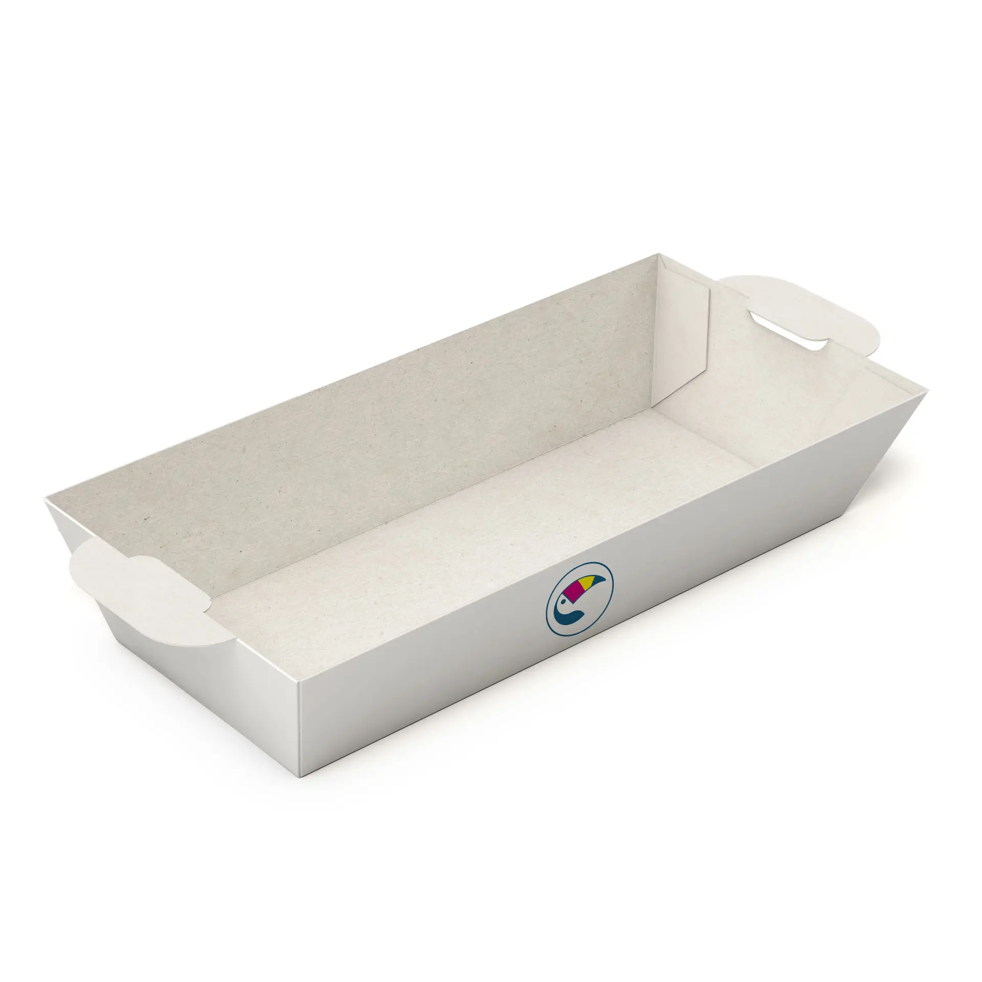 Print snack trays, 19.3 x 8.7 cm, white, rectangular